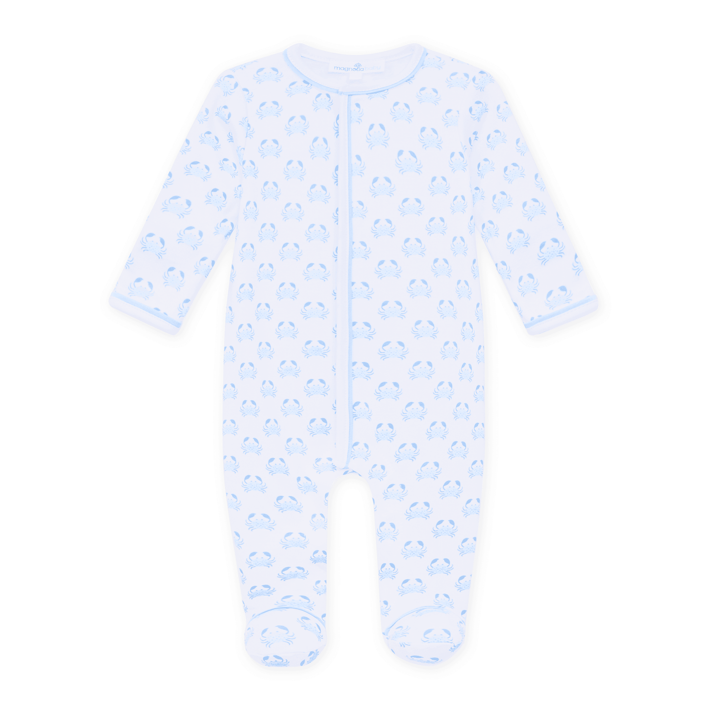 Magnolia Baby_Little Crawlers Print Footie - Light Blue_1