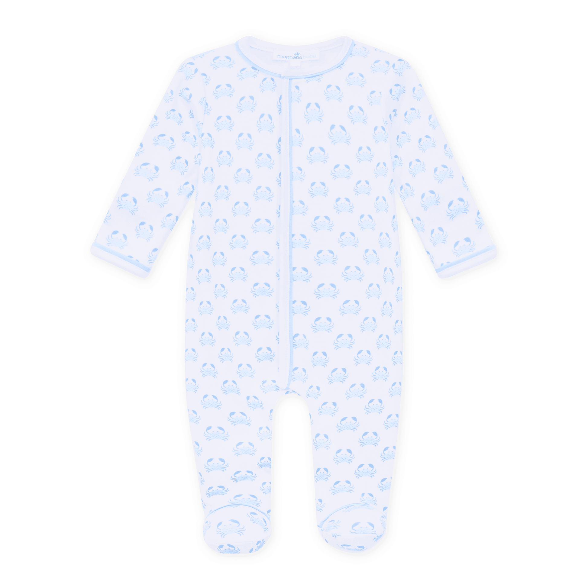Magnolia Baby_Little Crawlers Print Footie - Light Blue_1