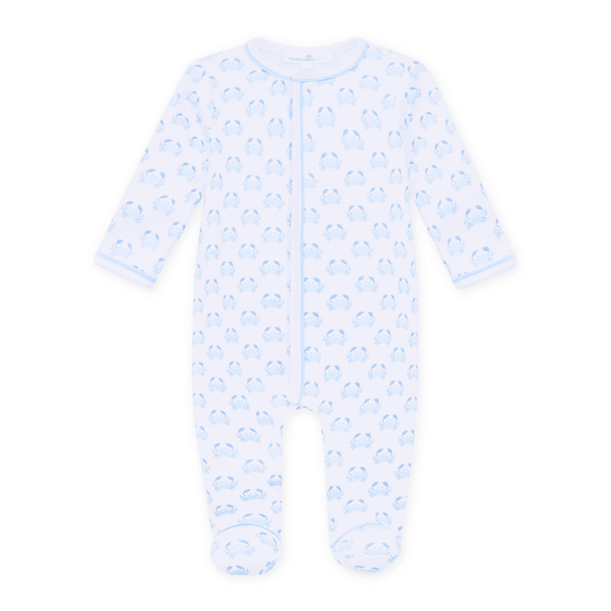 Magnolia Baby_Little Crawlers Print Footie - Light Blue_1