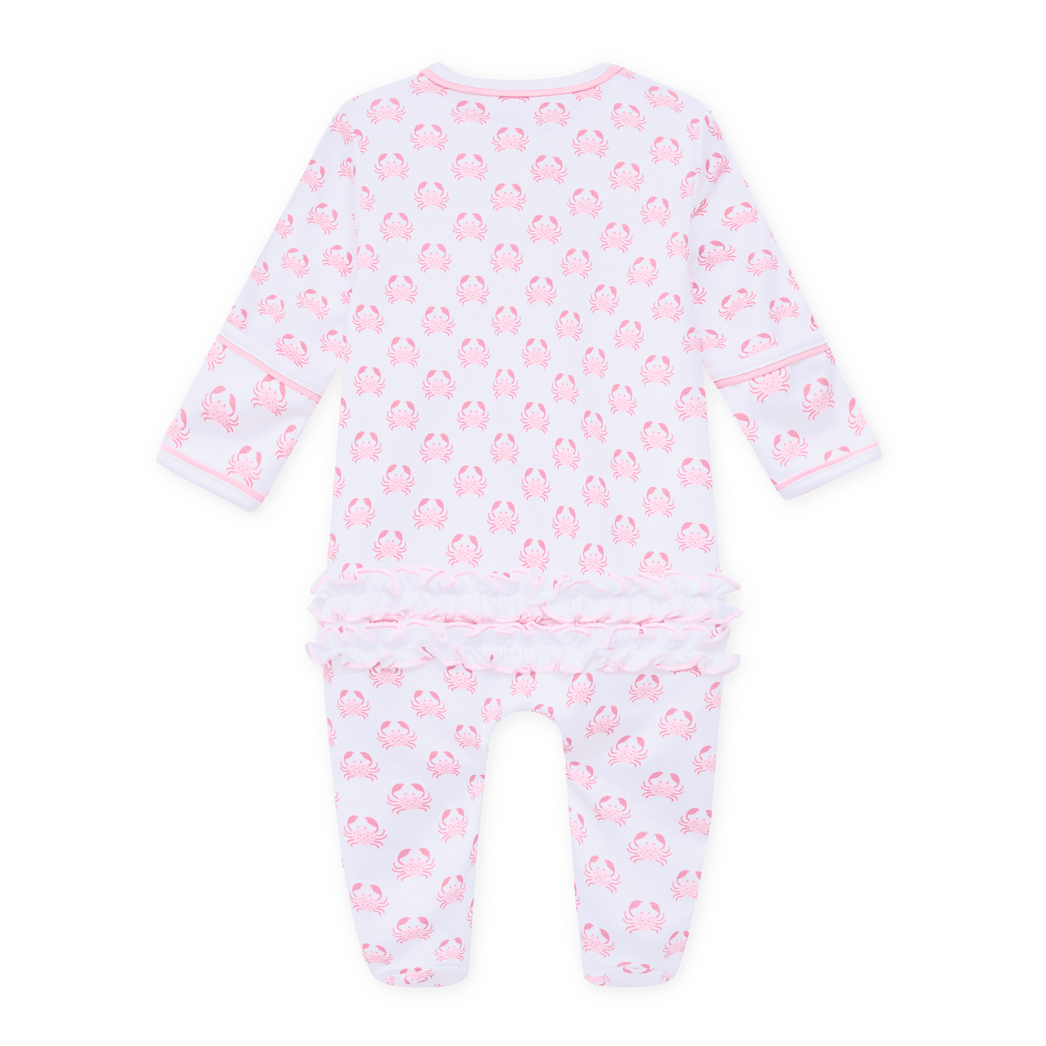 Magnolia Baby_Little Crawlers Print Ruffle Footie - Pink_2