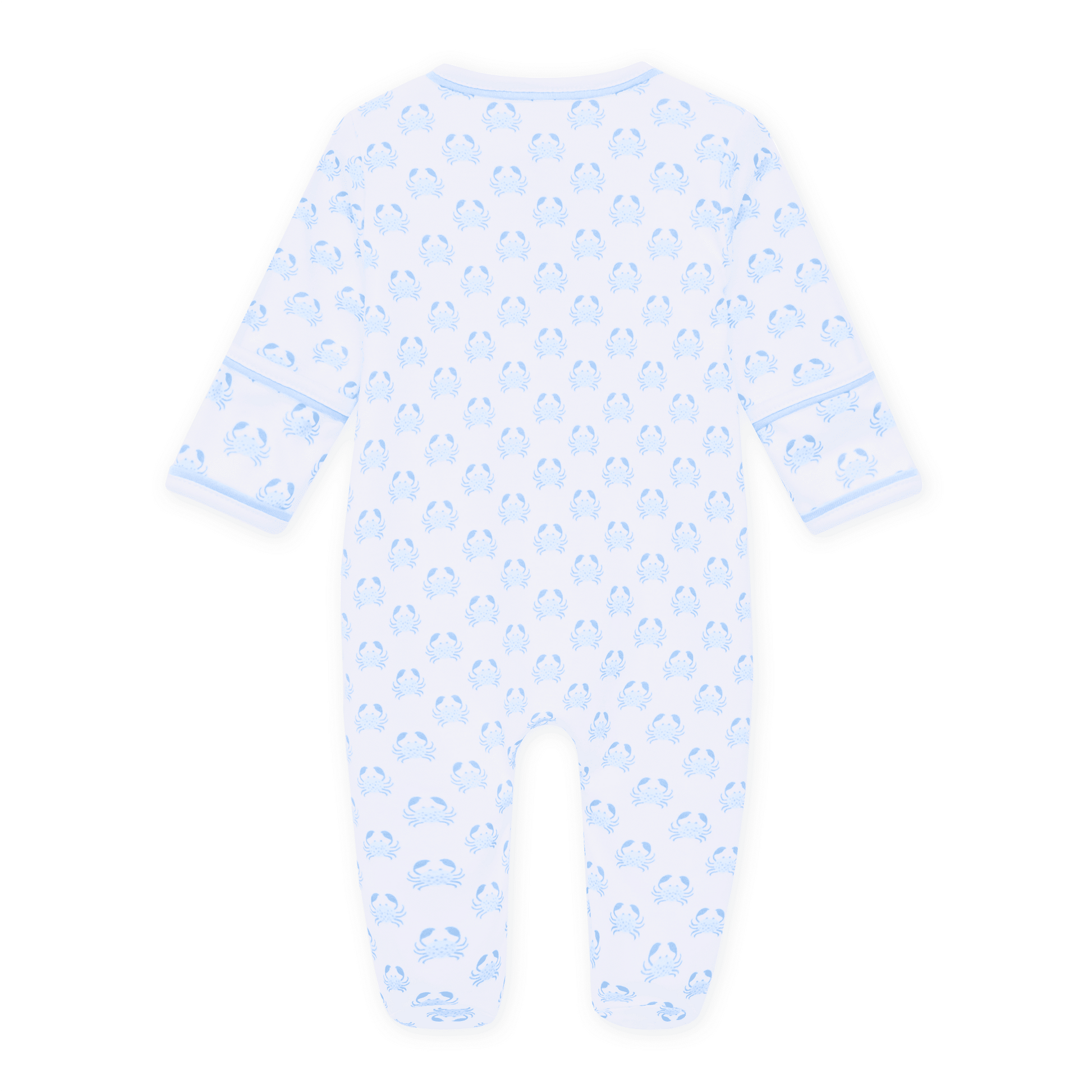 Little Crawlers Print Zip Footie - Light Blue - Magnolia BabyFootie