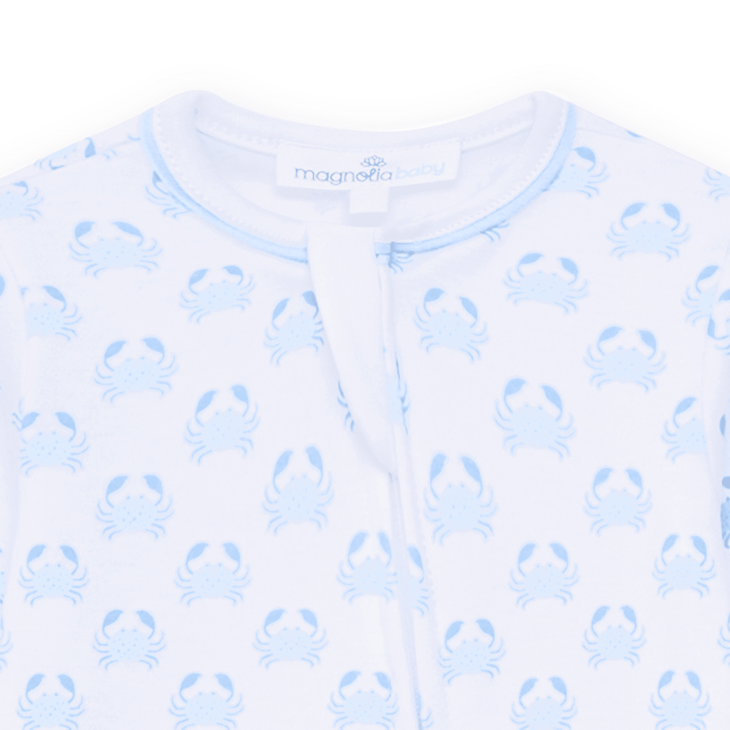 Little Crawlers Print Zip Footie - Light Blue - Magnolia BabyFootie
