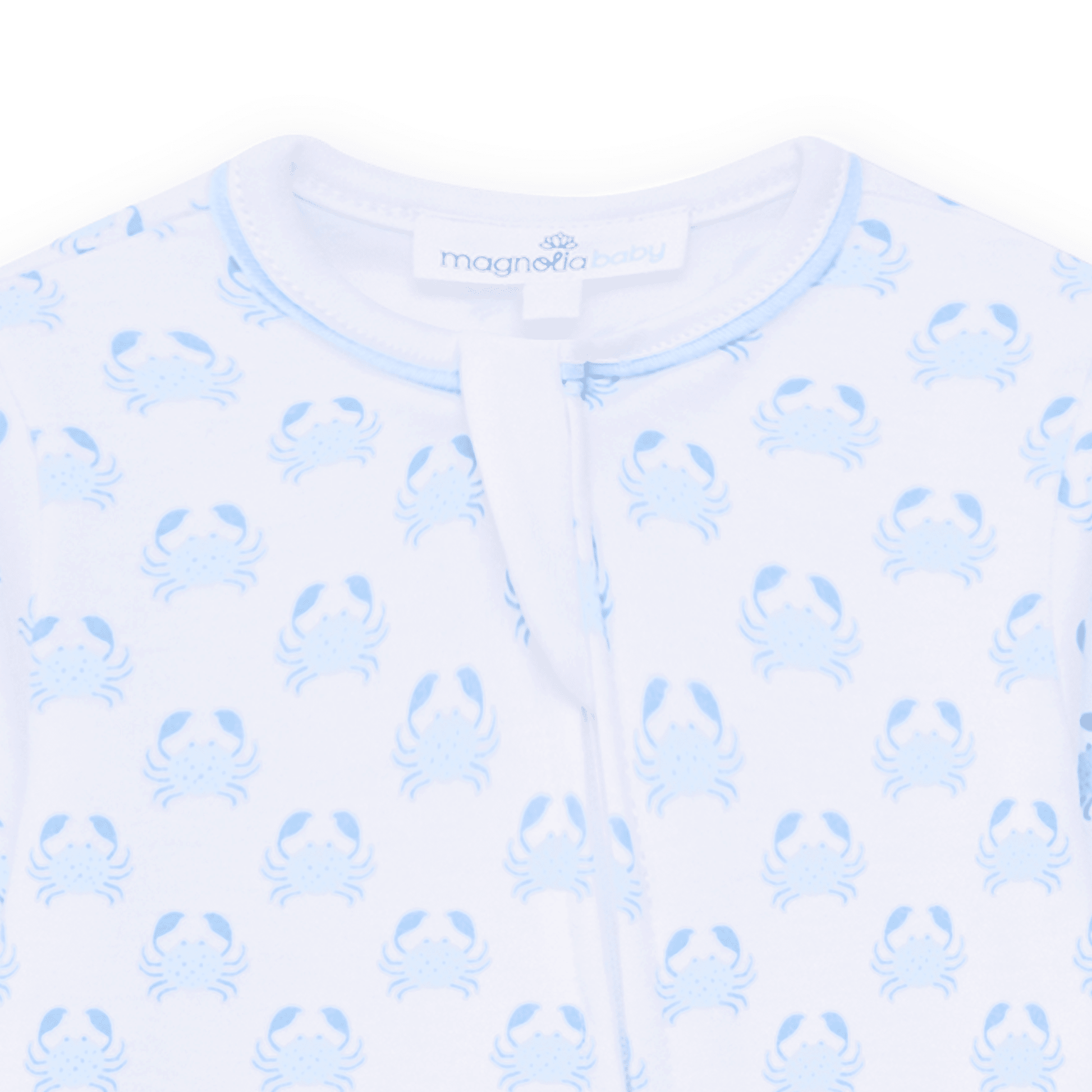 Little Crawlers Print Zip Footie - Light Blue - Magnolia BabyFootie