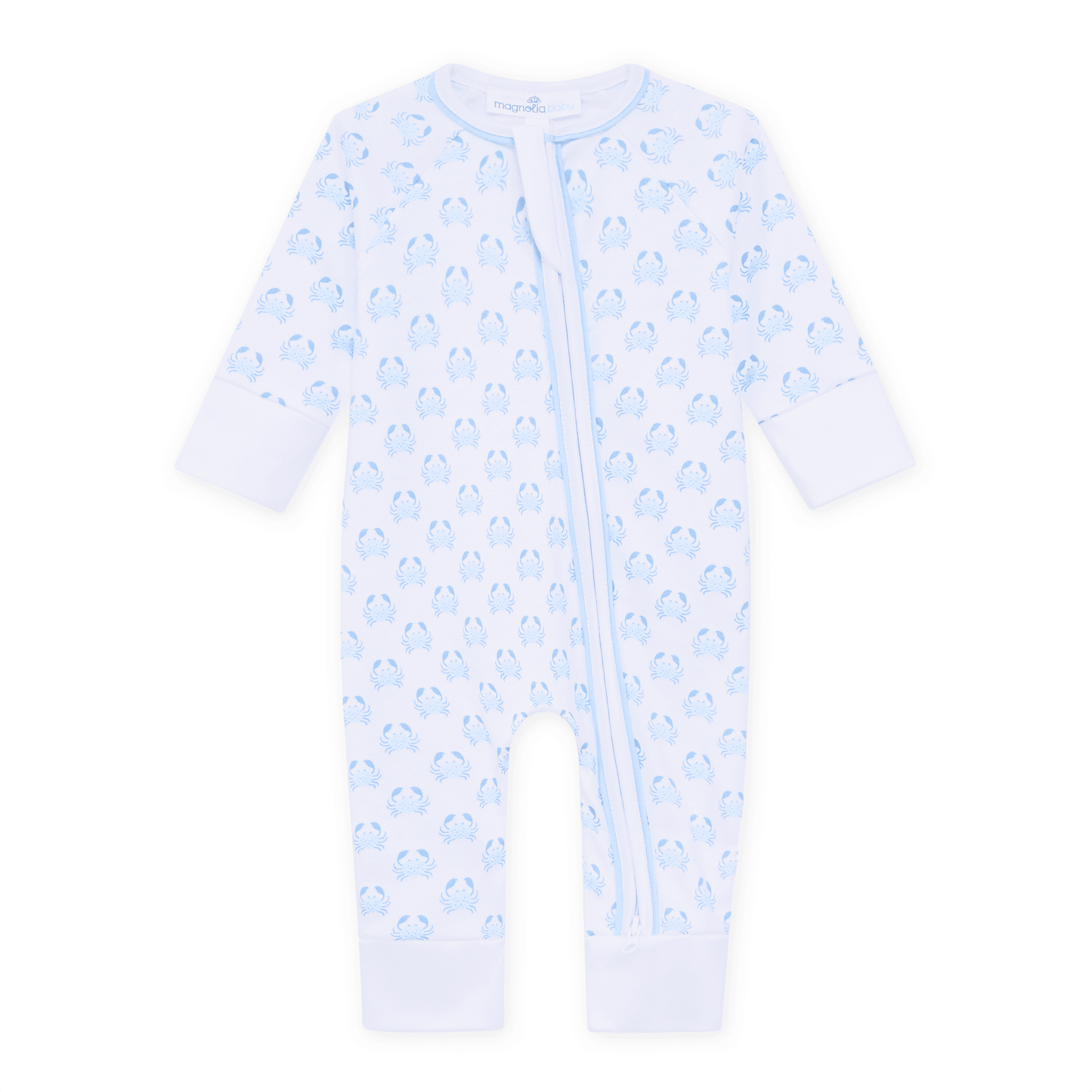 Magnolia Baby_Little Crawlers Print Zip Playsuit - Light Blue_1