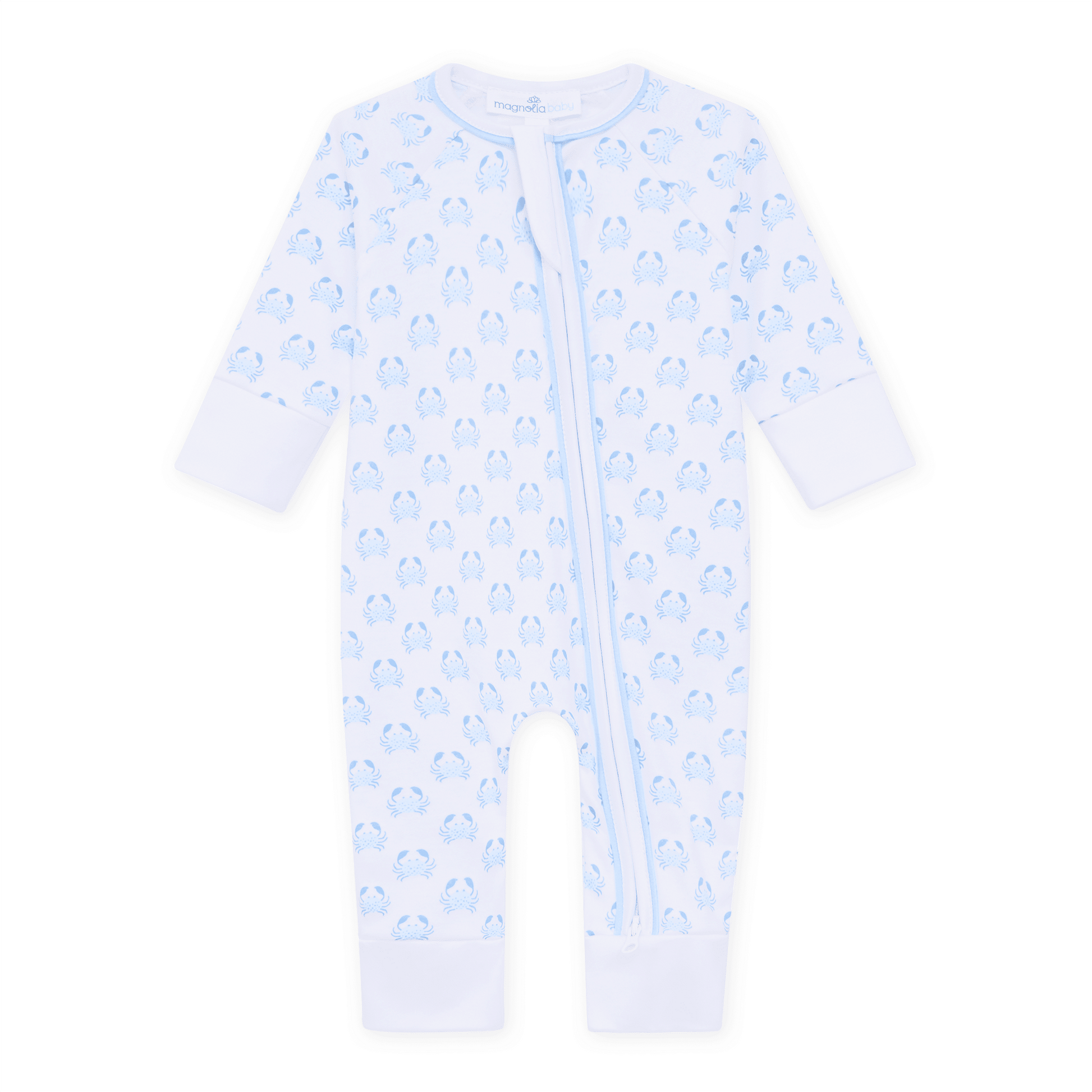 Magnolia Baby_Little Crawlers Print Zip Playsuit - Light Blue_1