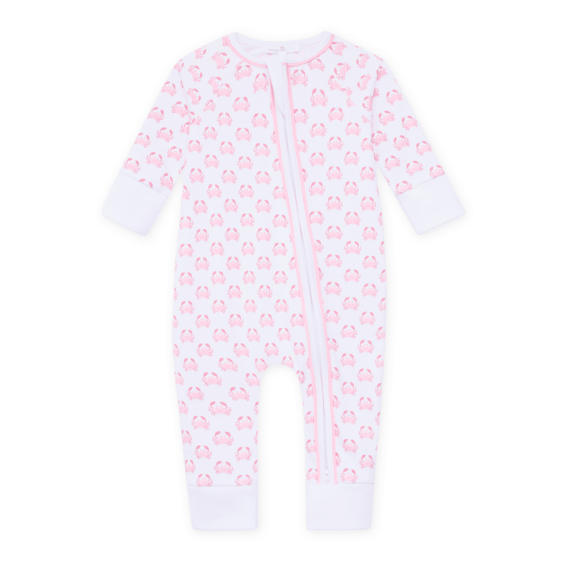 Magnolia Baby_Little Crawlers Print Zip Playsuit - Pink_1