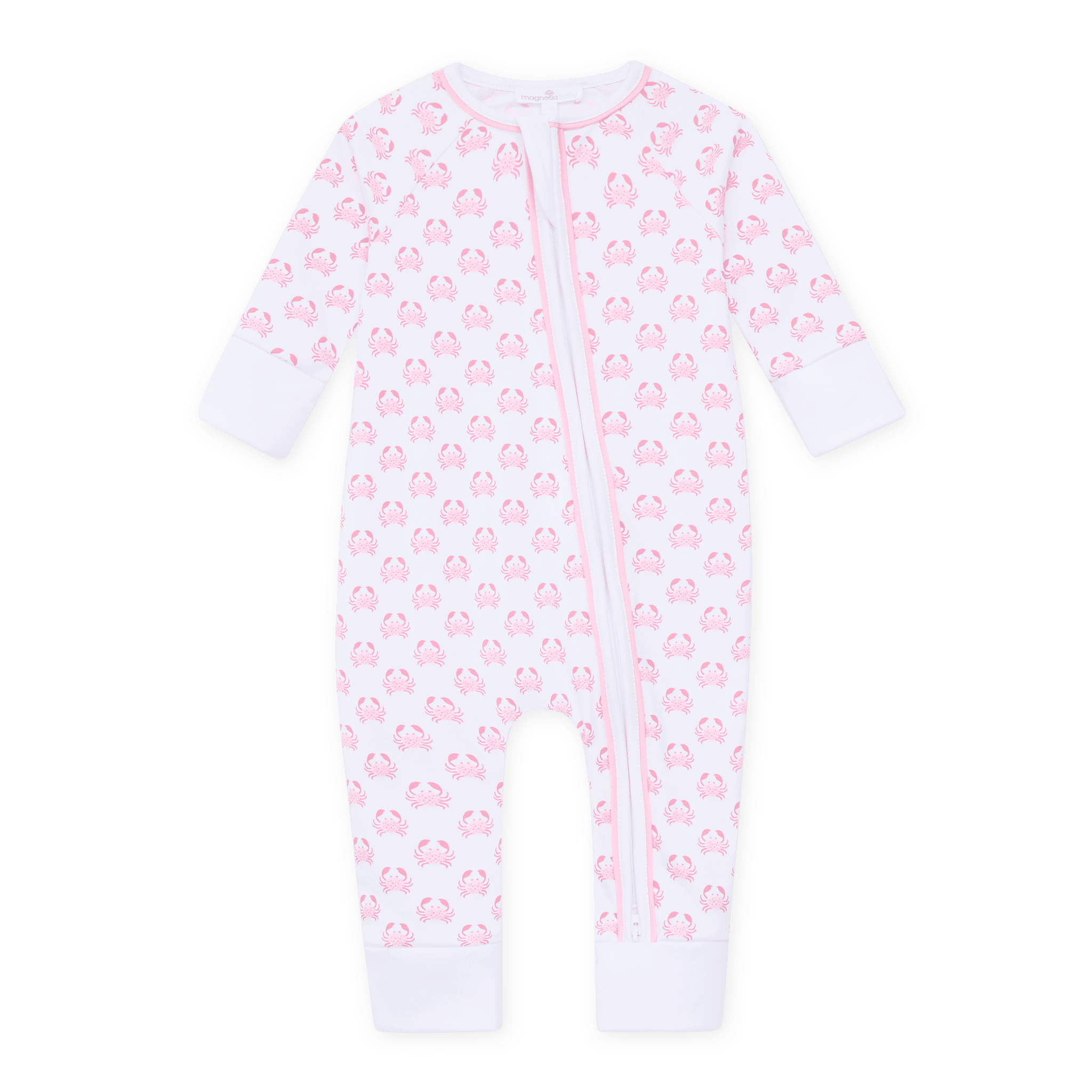 Magnolia Baby_Little Crawlers Print Zip Playsuit - Pink_1
