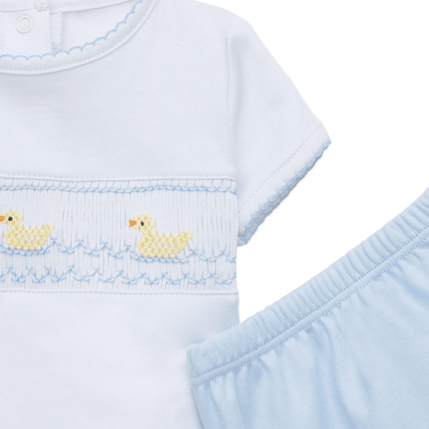 Little Ducklings Classics Smocked Diaper Cover Set - Light Blue - Magnolia BabyDiaper Cover