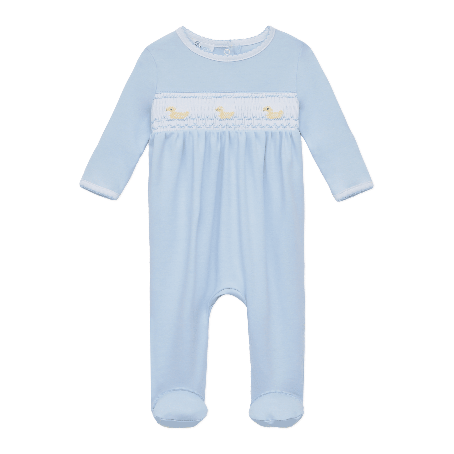 Little Ducklings Classics Smocked Footie - Light Blue - Magnolia BabyFootie