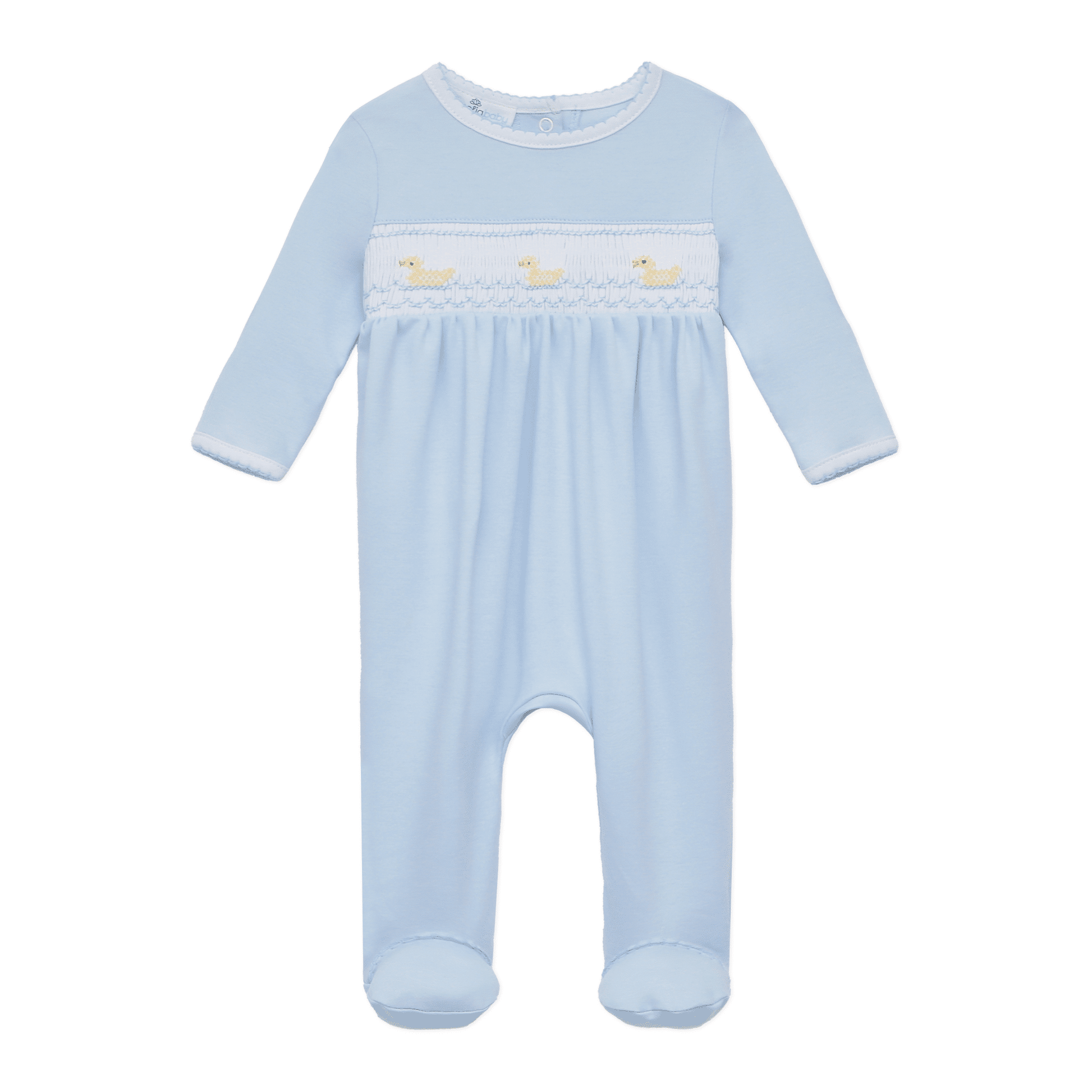 Little Ducklings Classics Smocked Footie - Light Blue - Magnolia BabyFootie