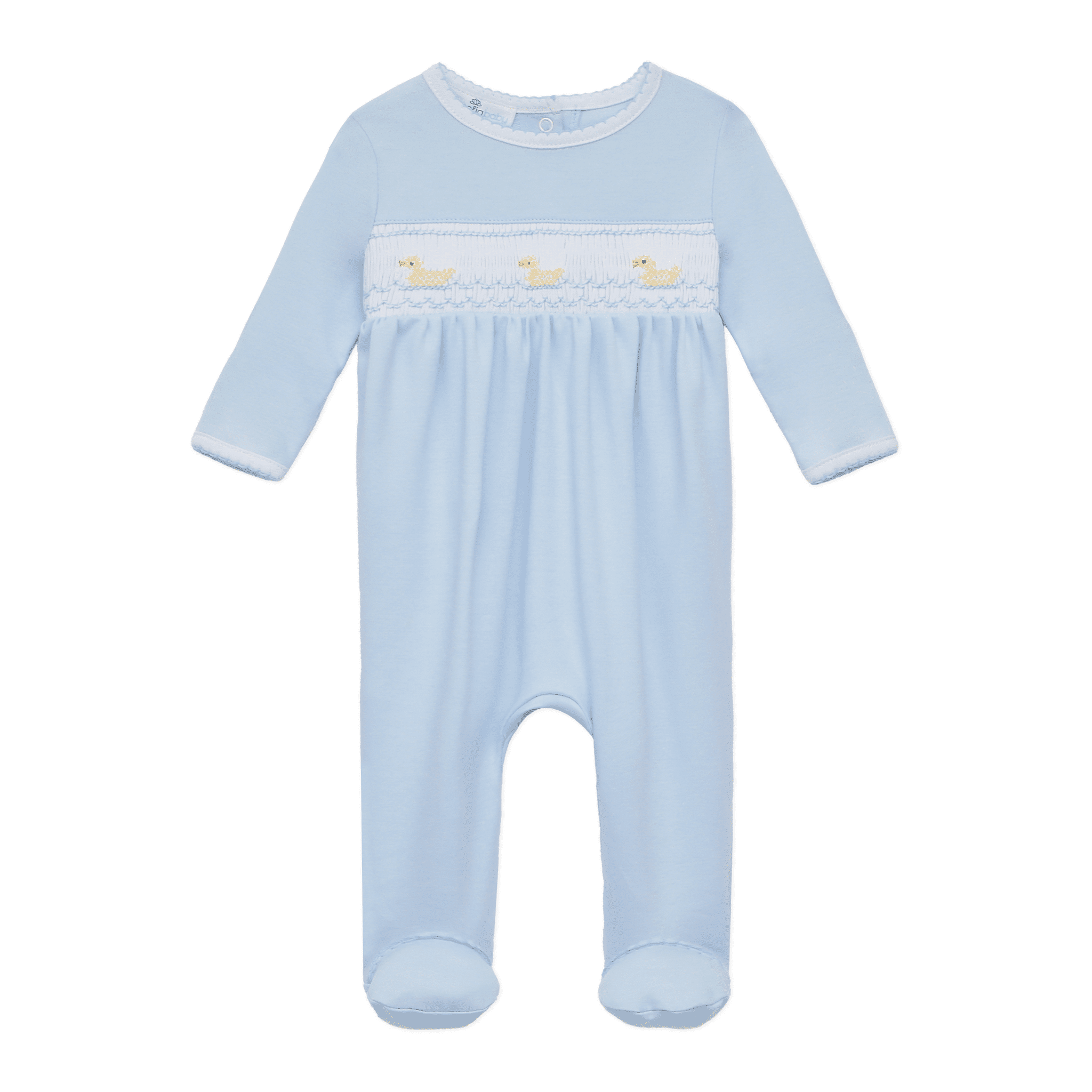 Little Ducklings Classics Smocked Footie - Light Blue - Magnolia BabyFootie