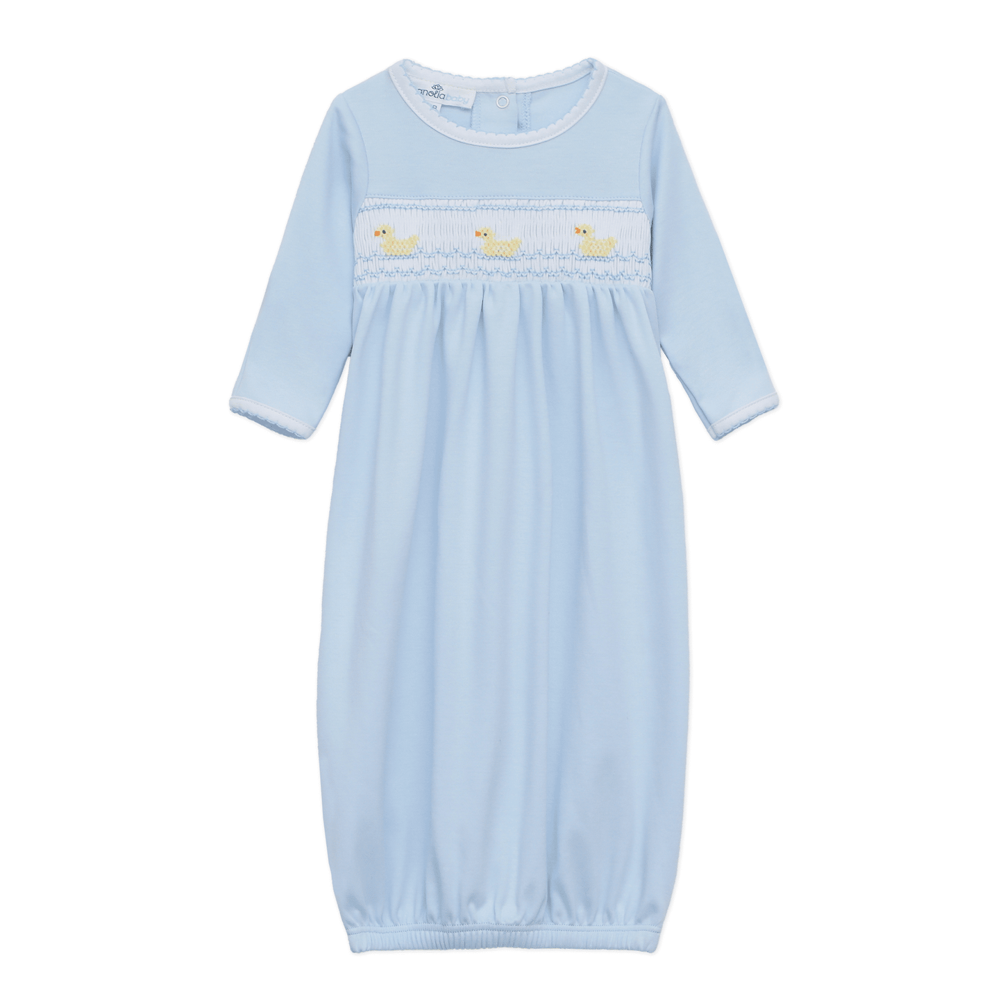 Little Ducklings Classics Smocked Gown - Light Blue - Magnolia BabyGown