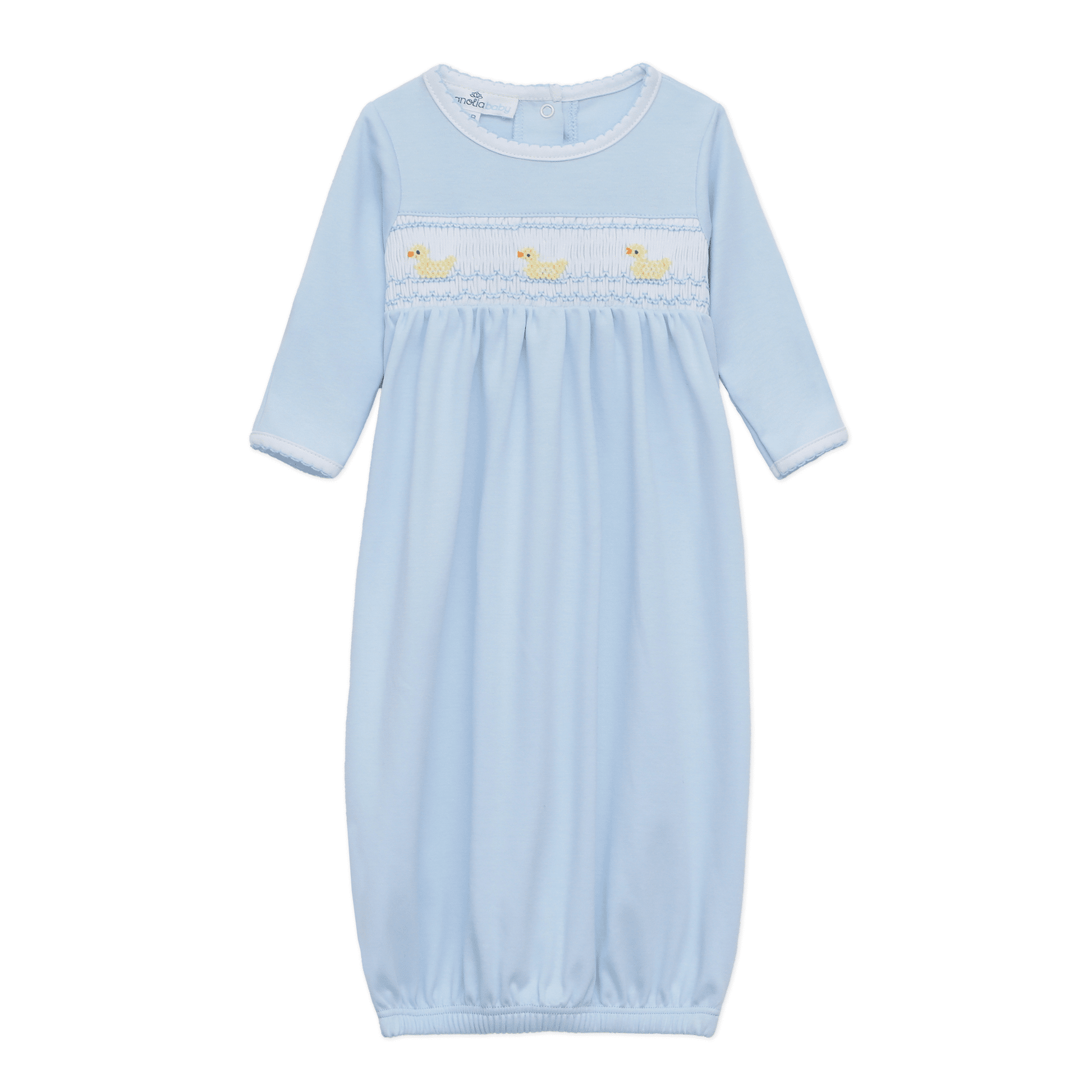 Little Ducklings Classics Smocked Gown - Light Blue - Magnolia BabyGown