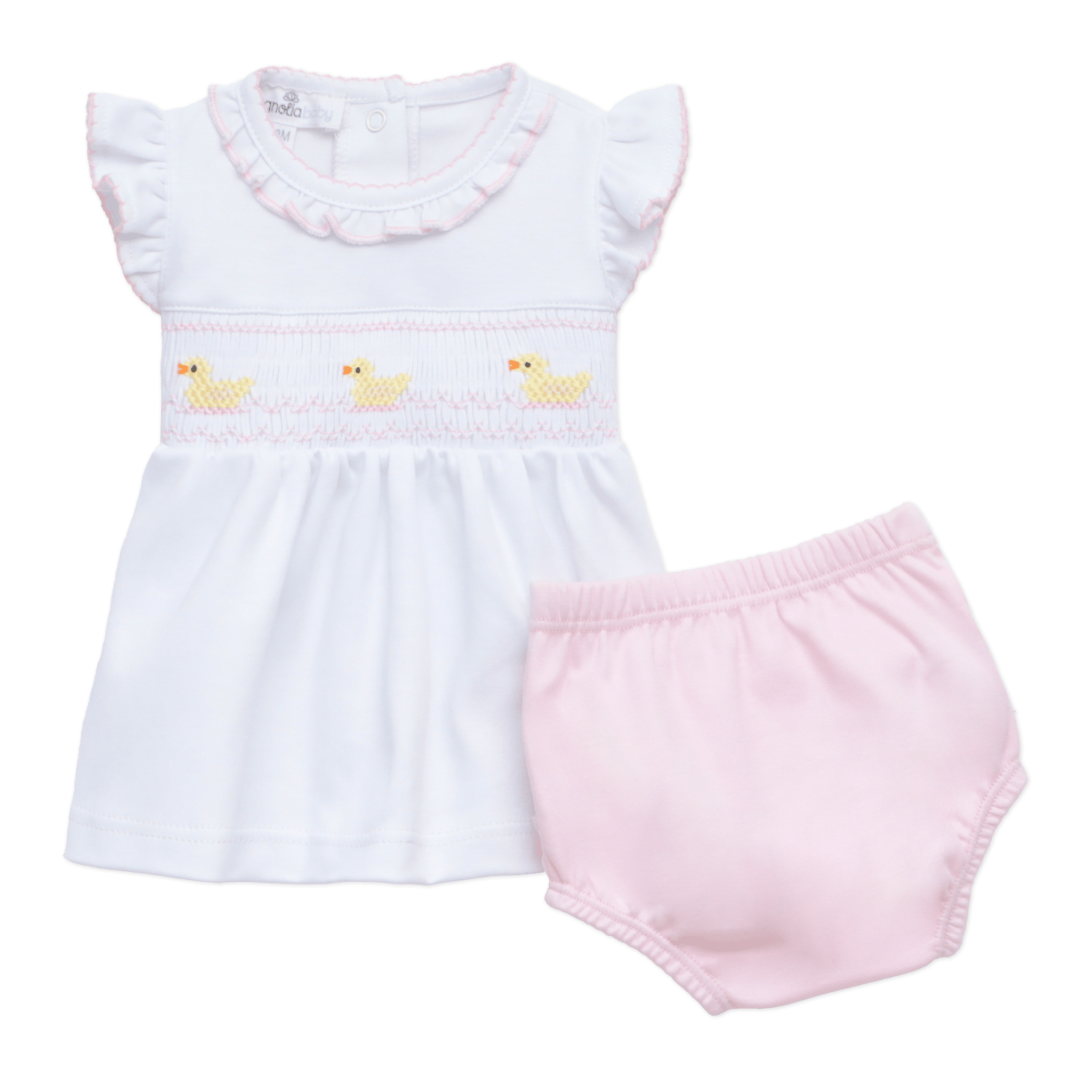 Little Ducklings Classics Smocked Ruffle Diaper Cover Set - Pink - Magnolia BabyDiaper Cover