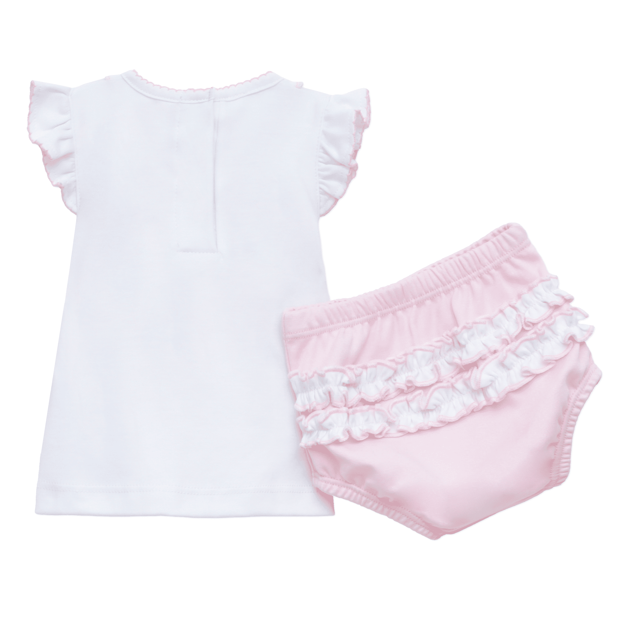 Little Ducklings Classics Smocked Ruffle Diaper Cover Set - Pink - Magnolia BabyDiaper Cover