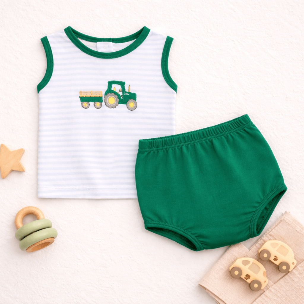 Little Farmer Applique Diaper Cover Set - Magnolia BabyDiaper Cover