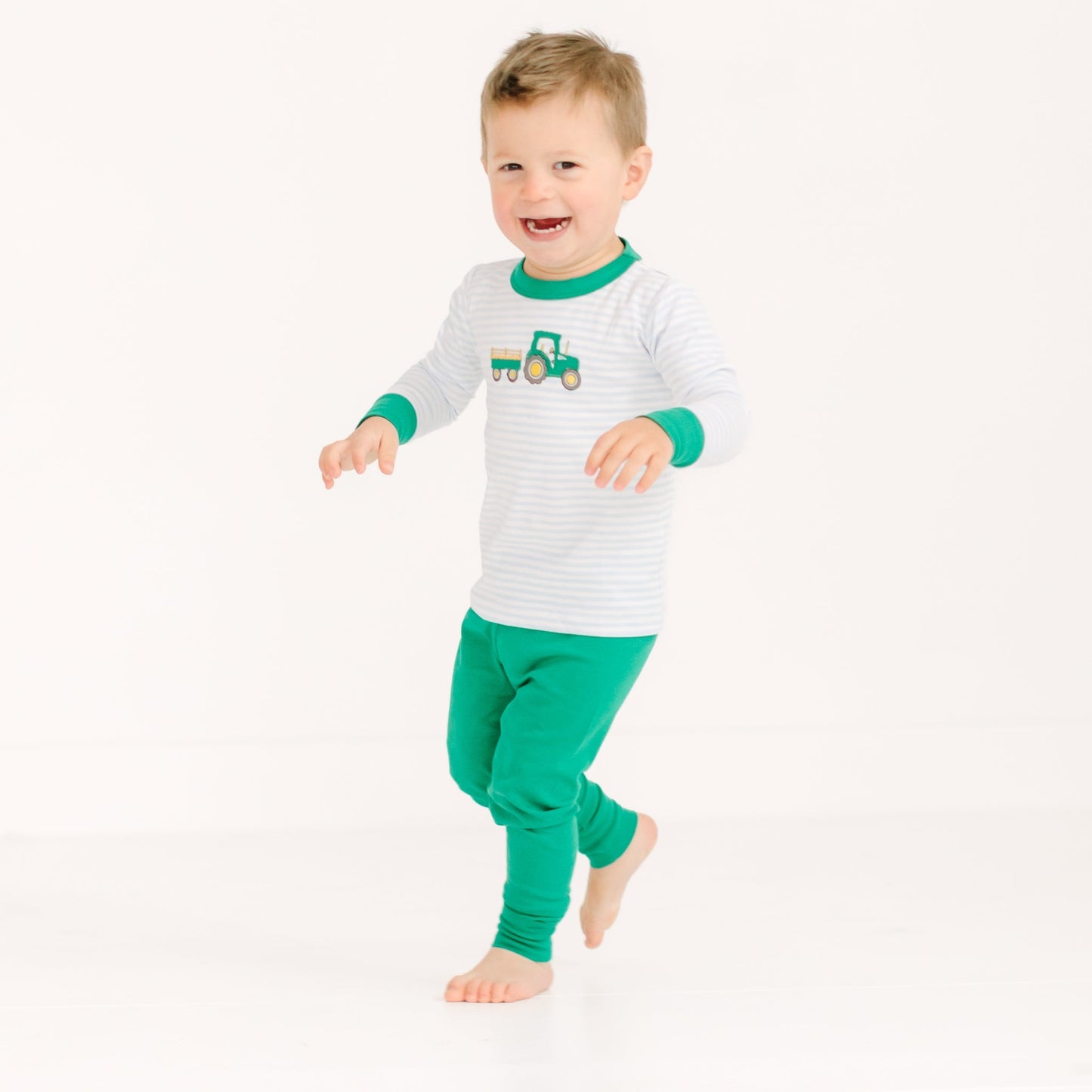 Little Farmer Applique Long Pajamas - Magnolia BabyLong Pajamas