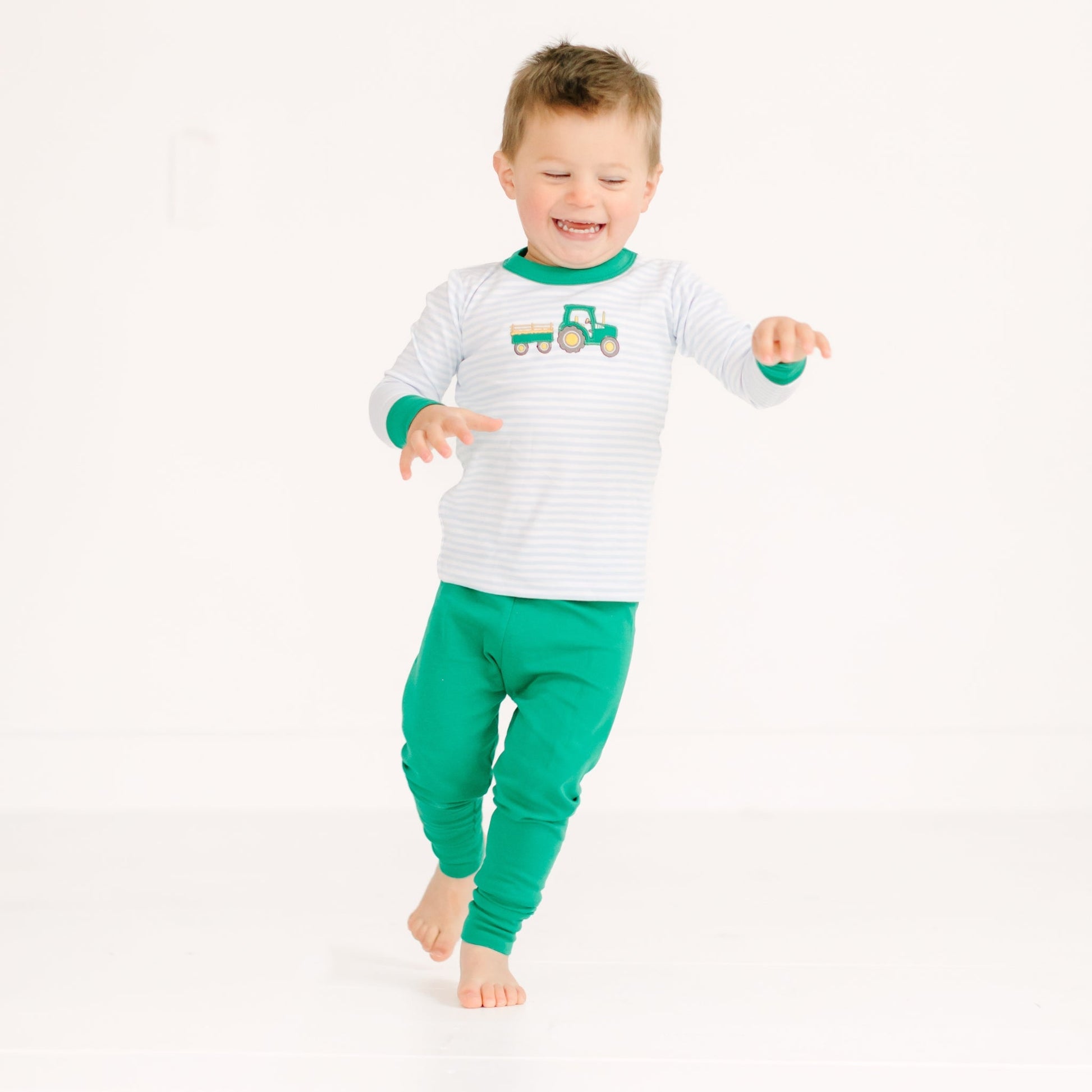 Little Farmer Applique Long Pajamas - Magnolia BabyLong Pajamas