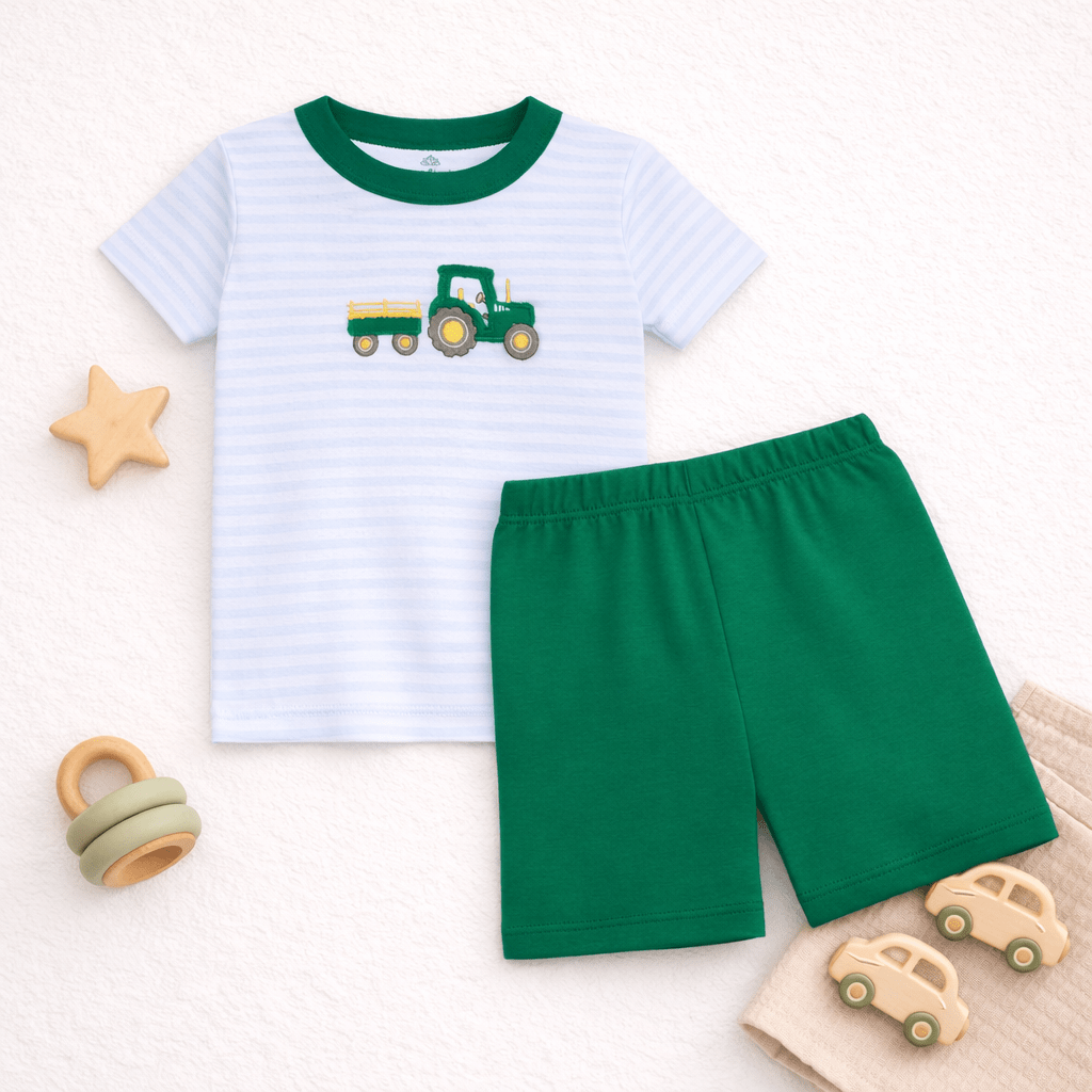 Little Farmer Applique Short Pajamas - Magnolia BabyShort Pajamas