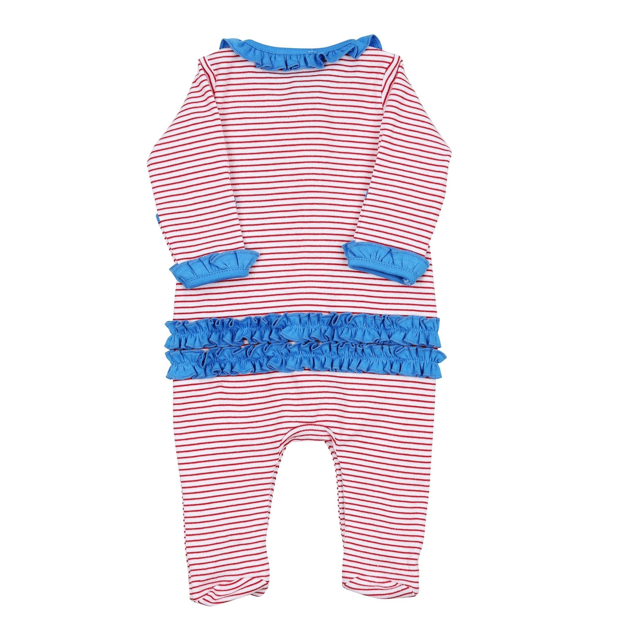 Little Firecracker Applique Ruffle Footie - Magnolia BabyFootie