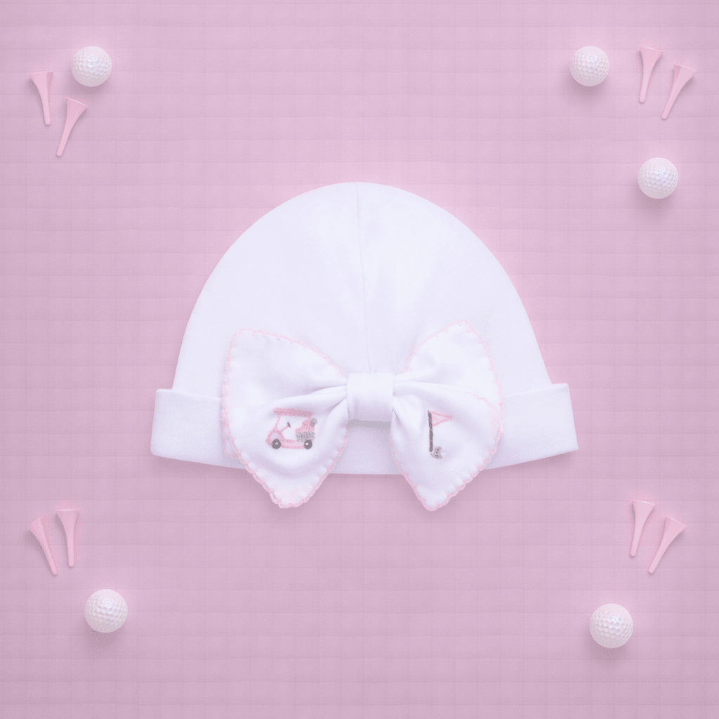 Little Golfer Bow Hat - Pink - Magnolia BabyHat