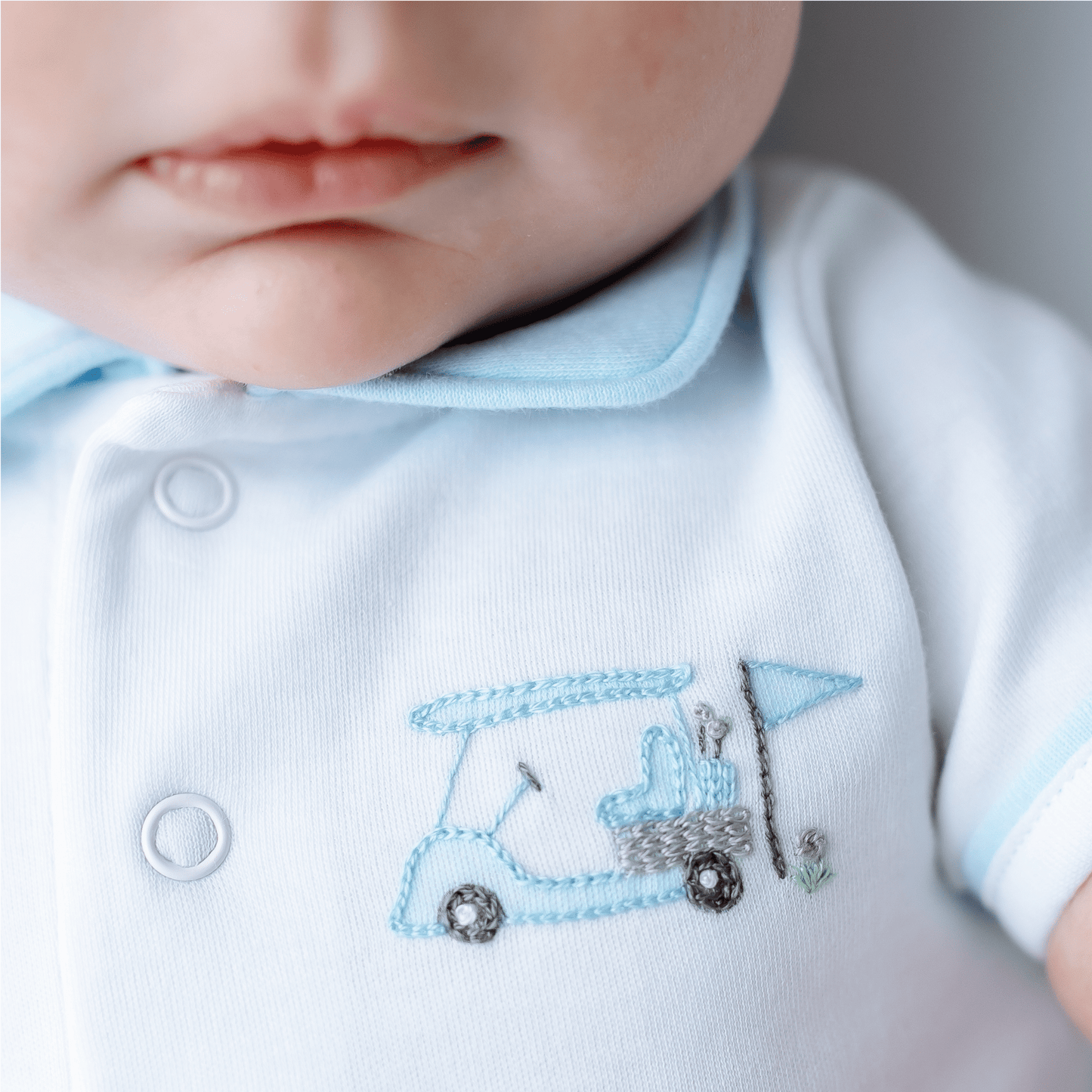 Little Golfer Collared Bodysuit - Light Blue - Magnolia BabyBodysuit