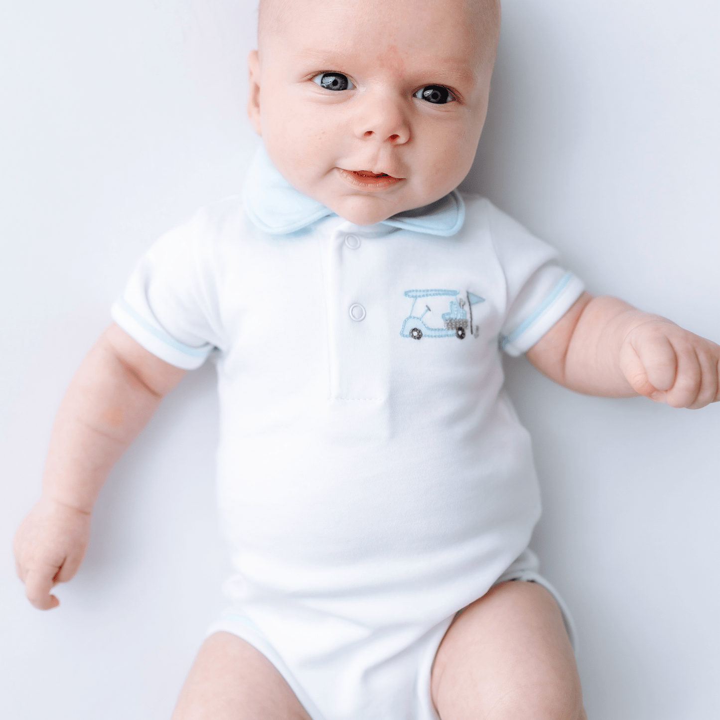 Little Golfer Collared Bodysuit - Light Blue - Magnolia BabyBodysuit