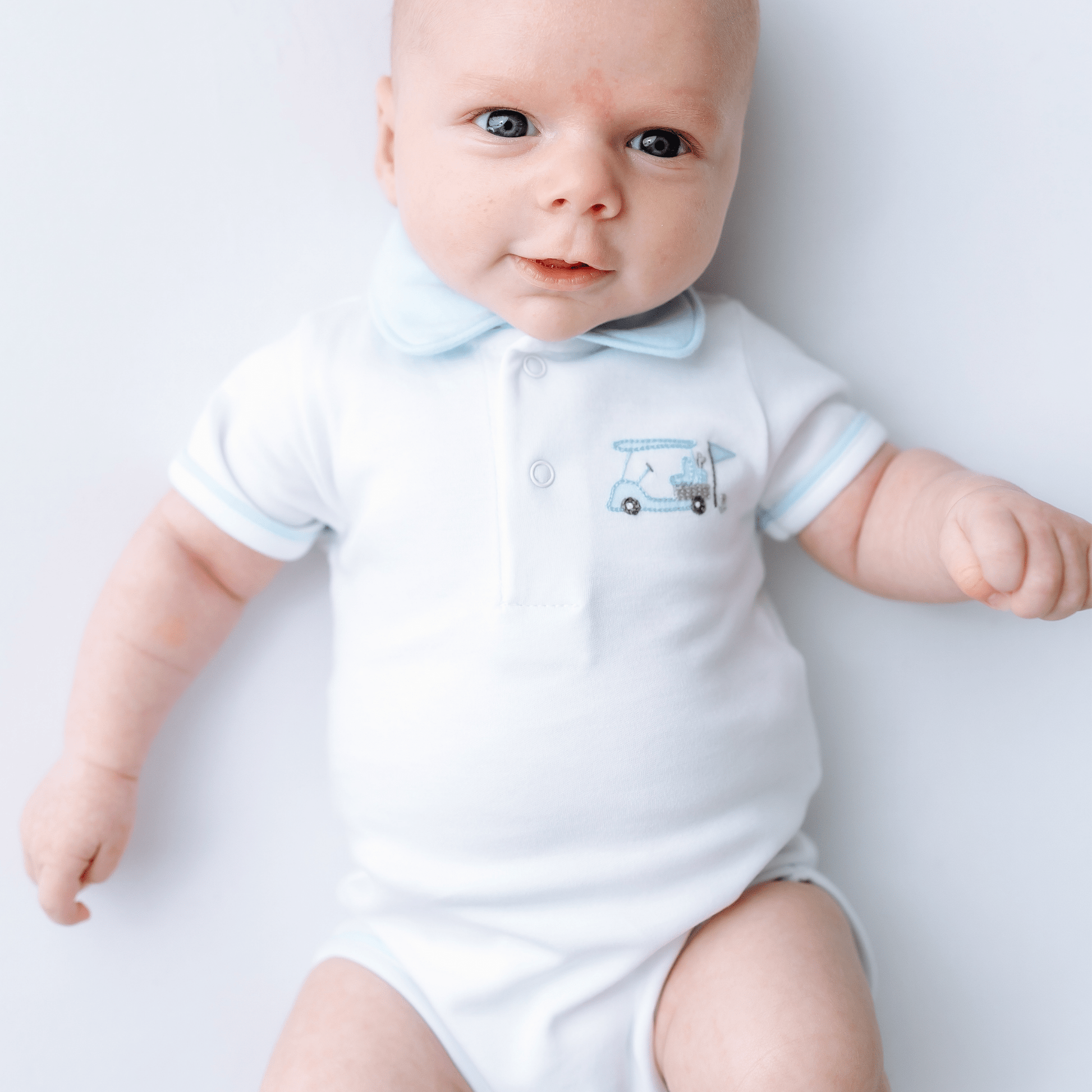 Little Golfer Collared Bodysuit - Light Blue - Magnolia BabyBodysuit