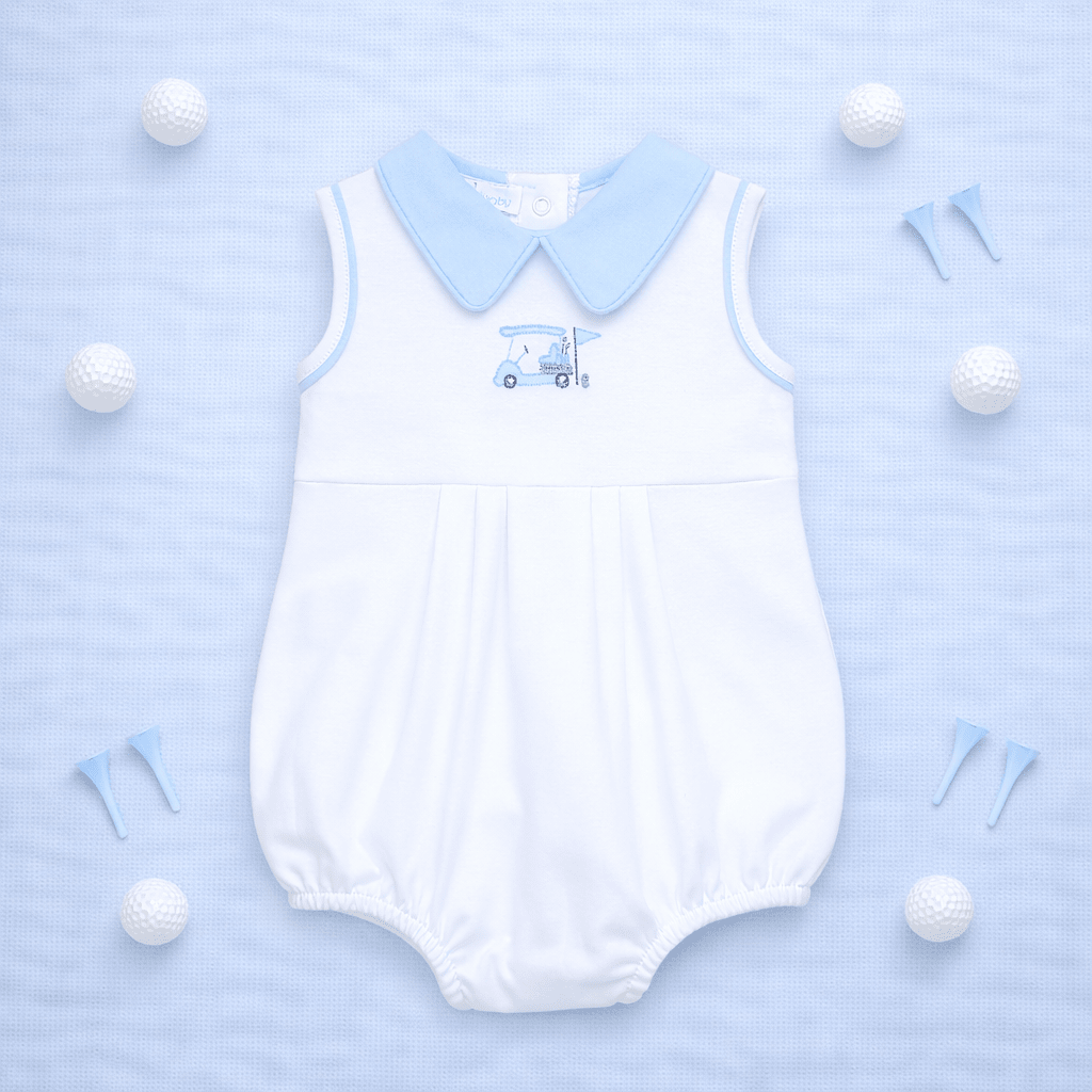 Little Golfer Collared Bubble - Light Blue - Magnolia BabyBubble