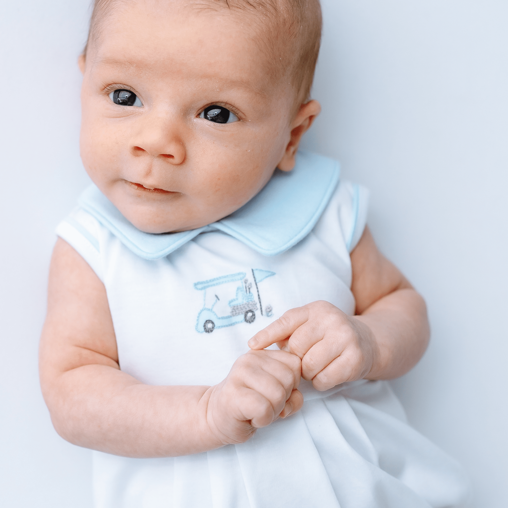 Little Golfer Collared Bubble - Light Blue - Magnolia BabyBubble