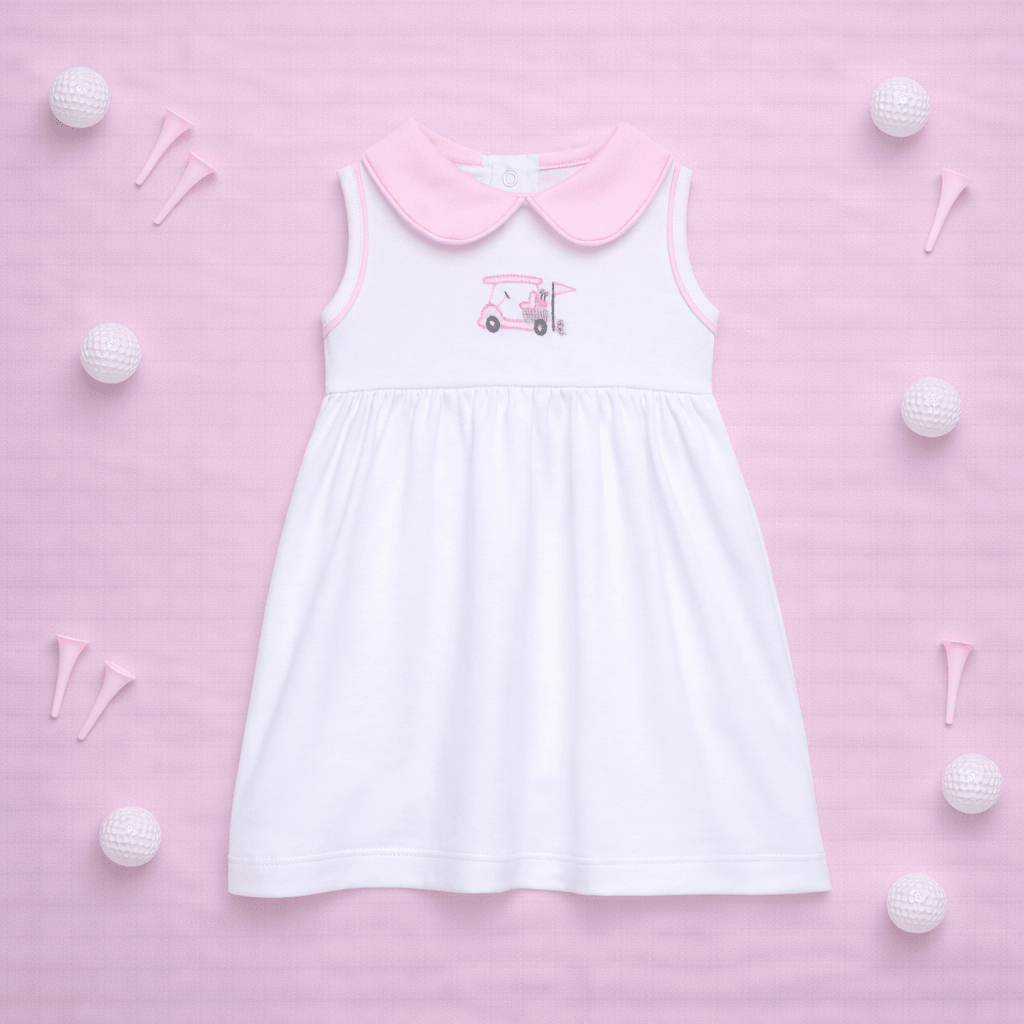 Little Golfer Collared Dress - Pink - Magnolia BabyDress