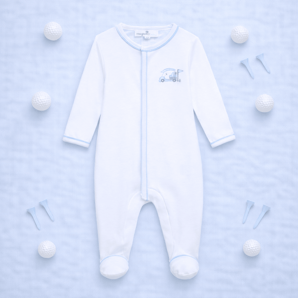 Little Golfer Footie - Light Blue - Magnolia BabyFootie