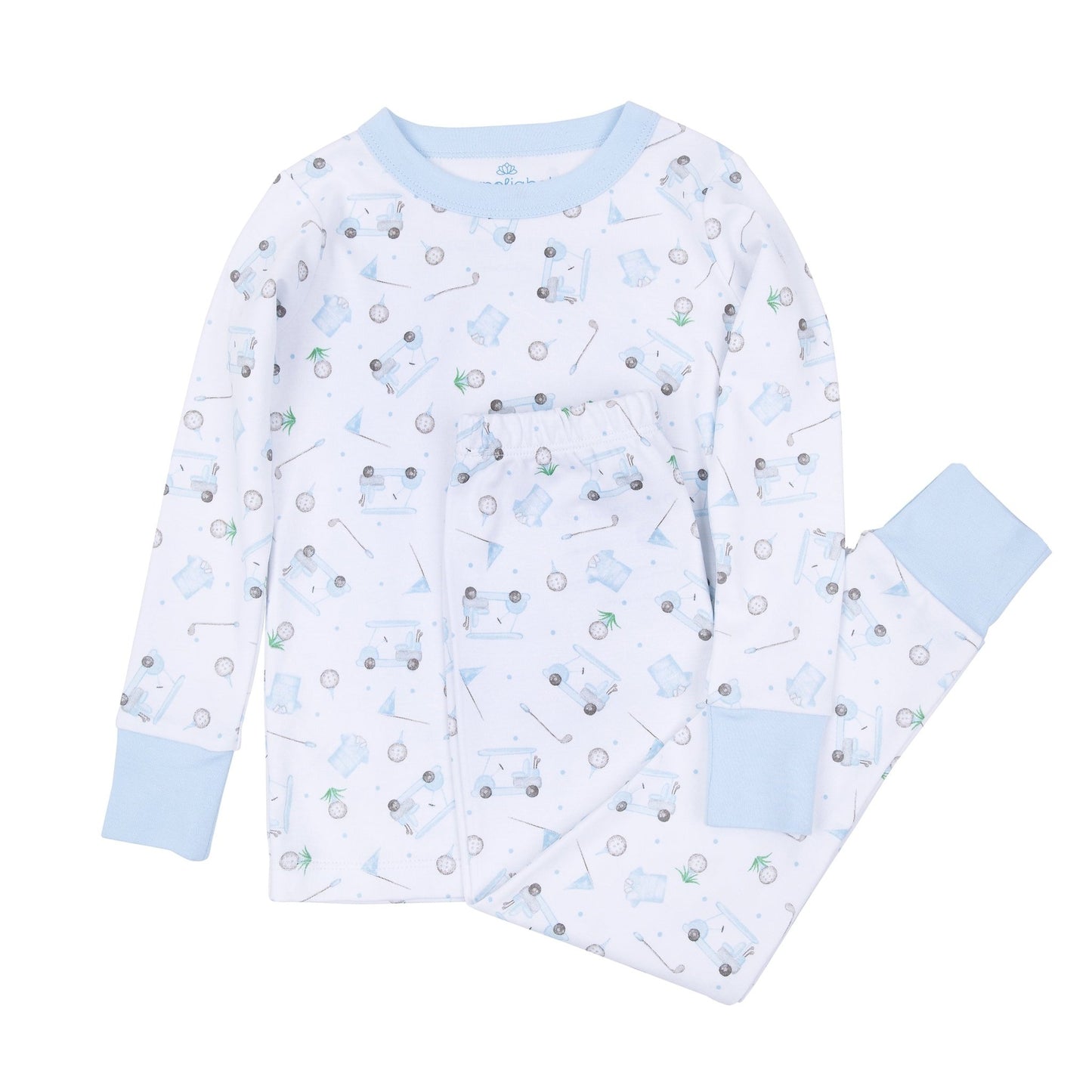 Little Golfer Long Pajamas - Light Blue - Magnolia BabyLong Pajamas