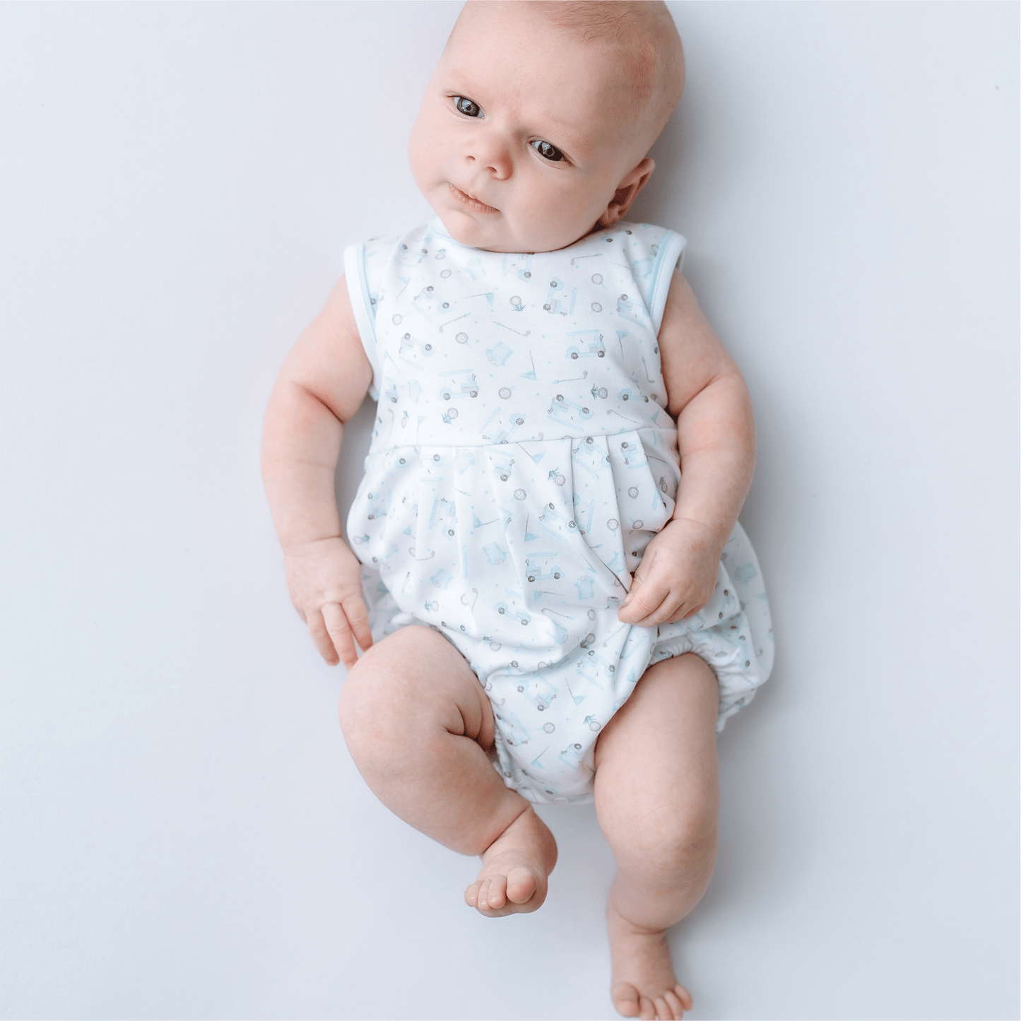 Little Golfer Print Bubble - Light Blue - Magnolia BabyBubble