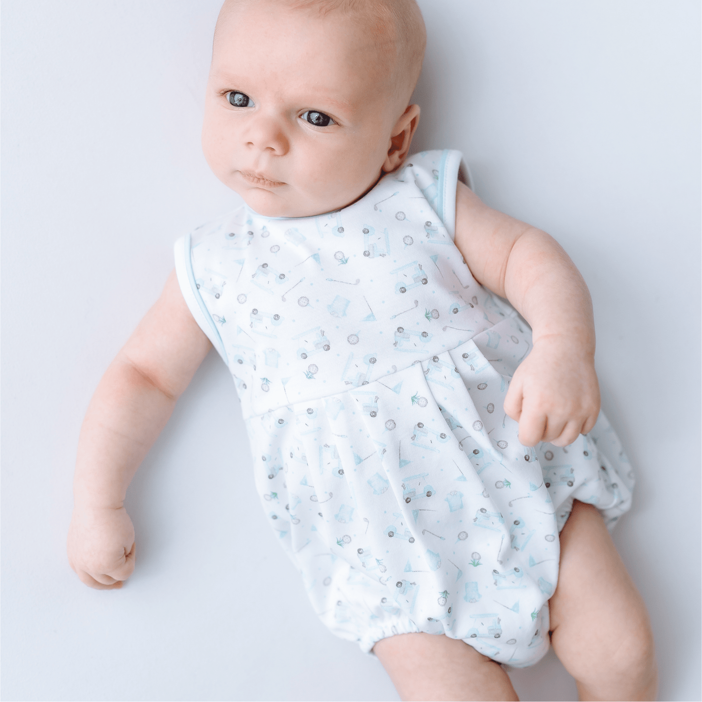 Little Golfer Print Bubble - Light Blue - Magnolia BabyBubble