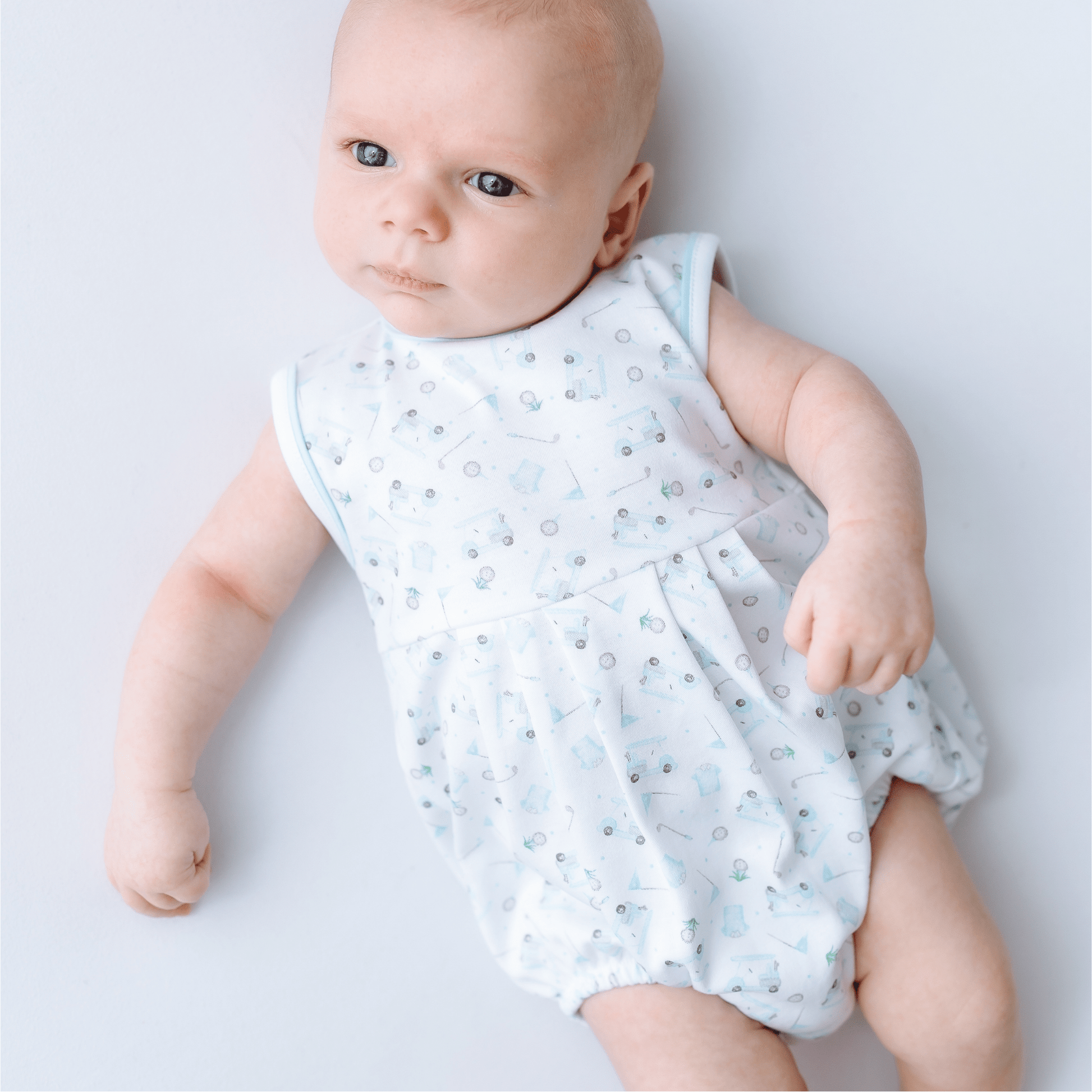 Little Golfer Print Bubble - Light Blue - Magnolia BabyBubble