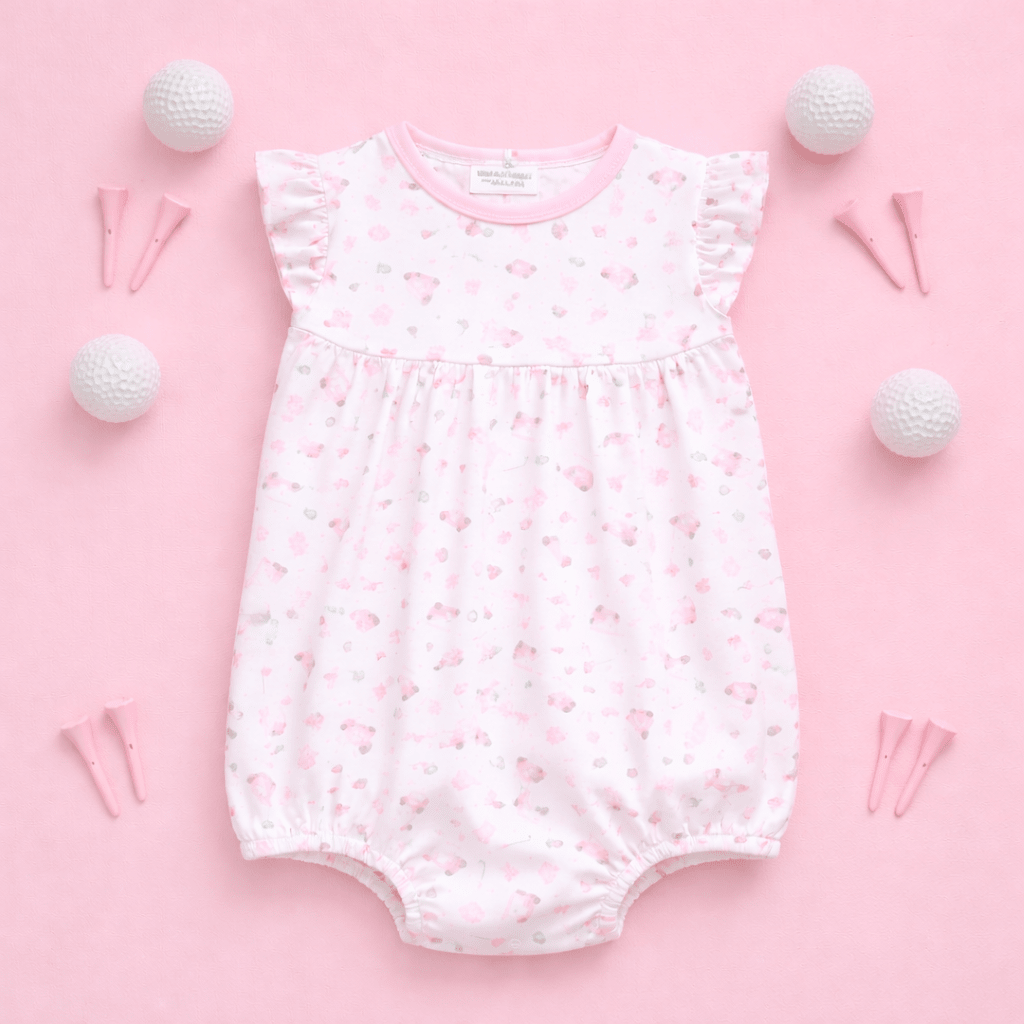 Little Golfer Print Bubble - Pink - Magnolia BabyBubble
