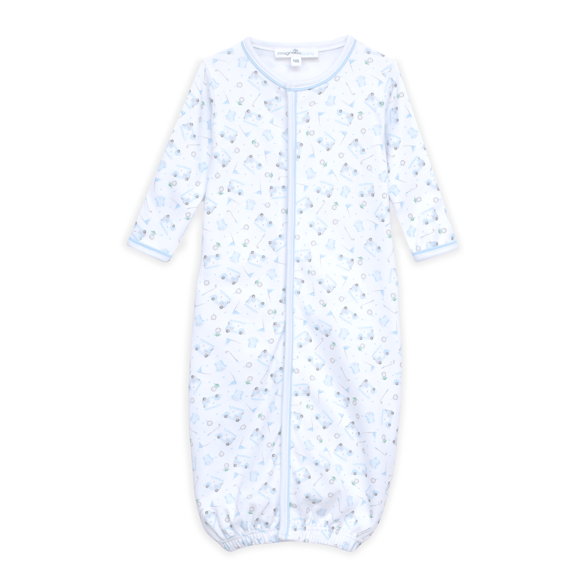 Little Golfer Print Converter - Light Blue - Magnolia BabyConverter Gown