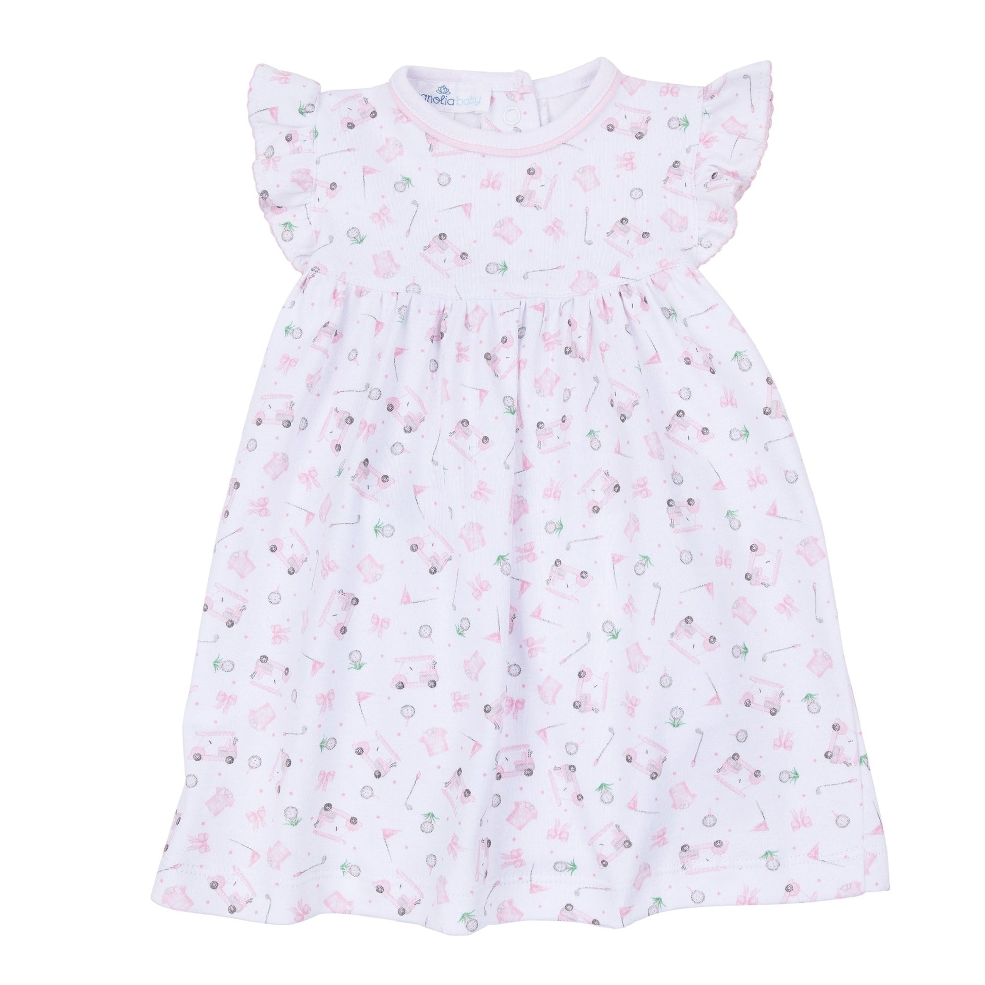 Little Golfer Print Dress - Pink - Magnolia BabyDress