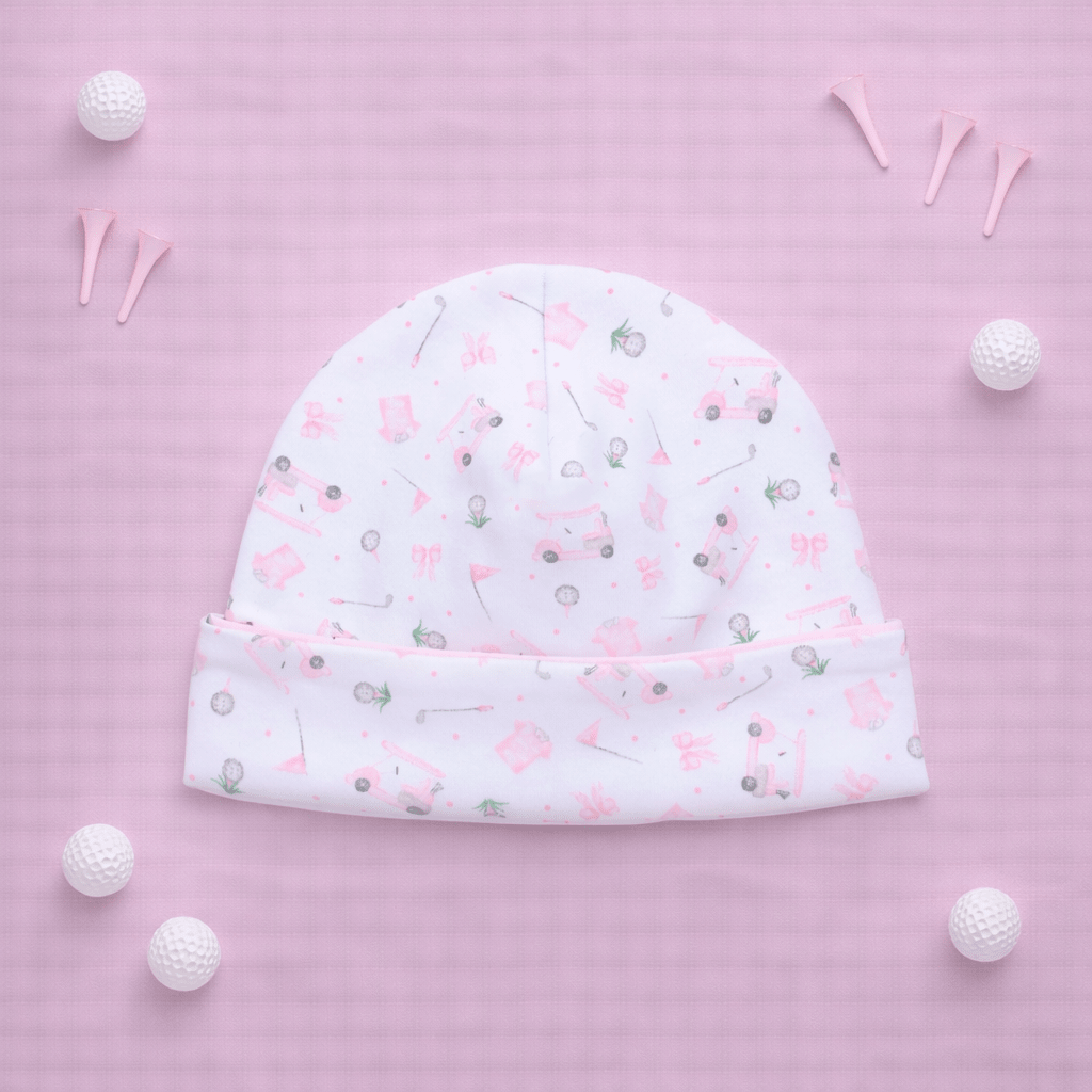 Little Golfer Print Hat - Pink - Magnolia BabyHat