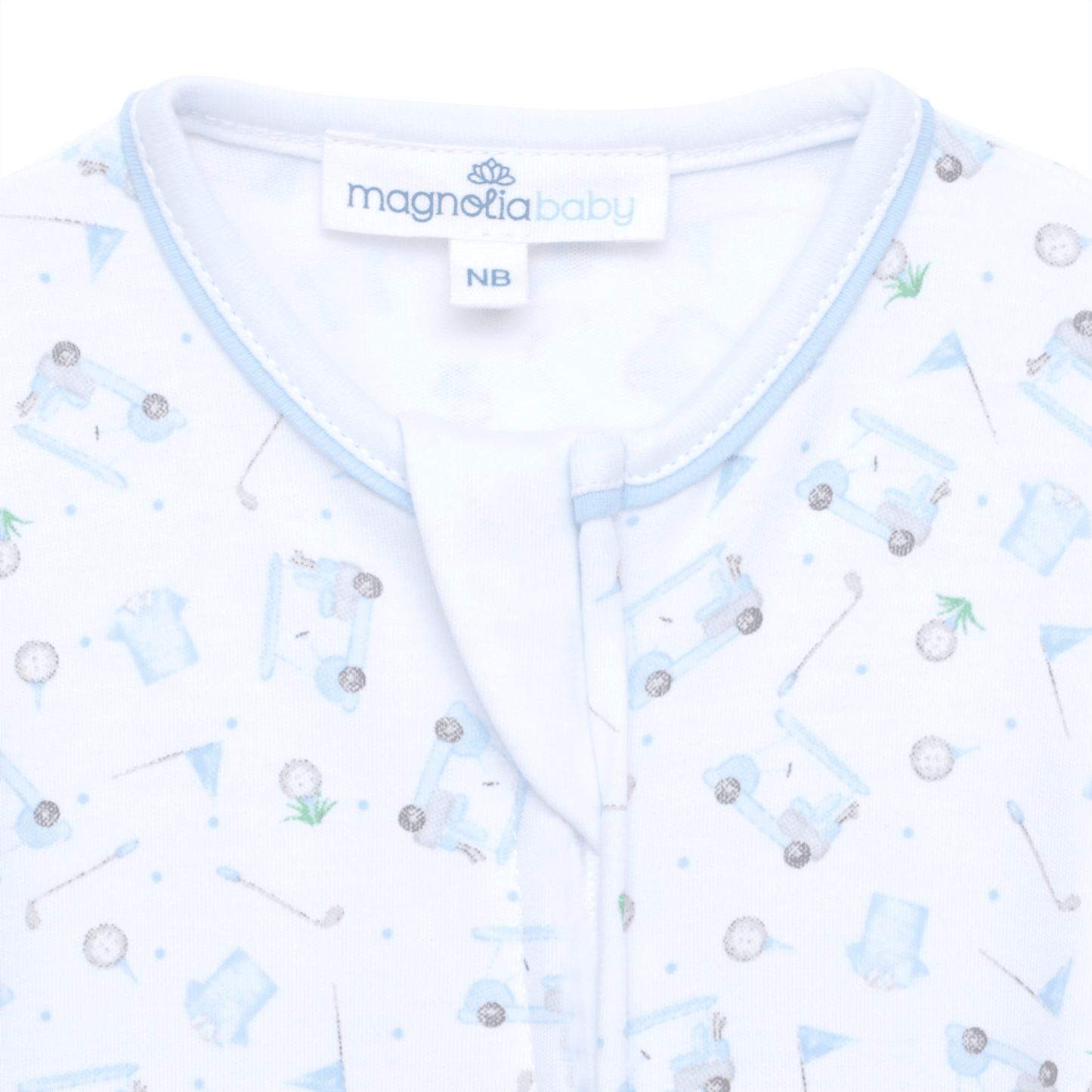 Little Golfer Print Zip Playsuit - Light Blue - Magnolia BabyPlaysuit