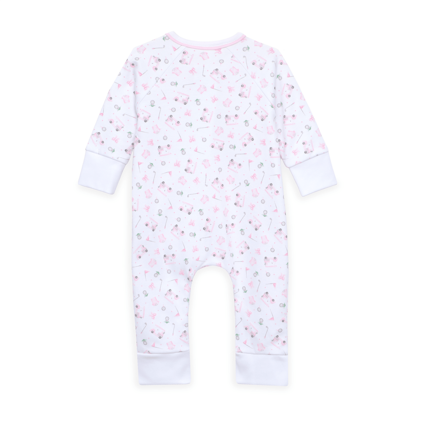 Little Golfer Print Zip Playsuit - Pink - Magnolia BabyPlaysuit