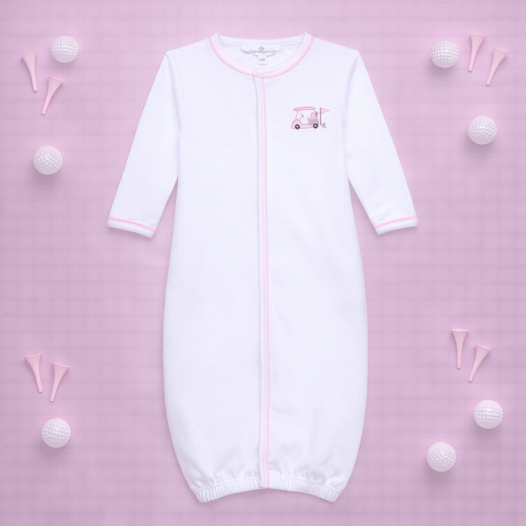 Little Golfer Ruffle Converter - Pink - Magnolia BabyConverter Gown