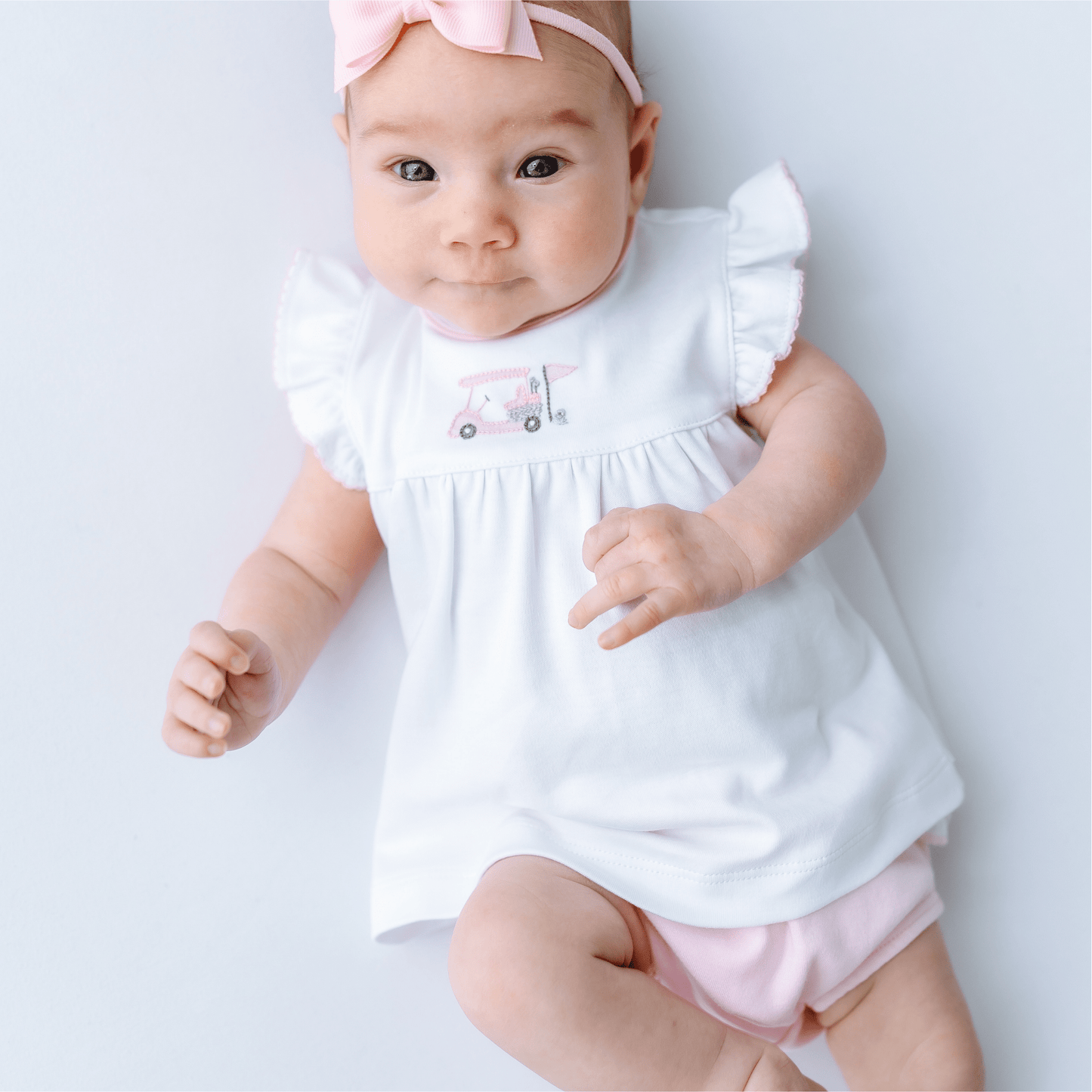 Little Golfer Ruffle Diaper Cover Set - Pink - Magnolia BabyDiaper Cover