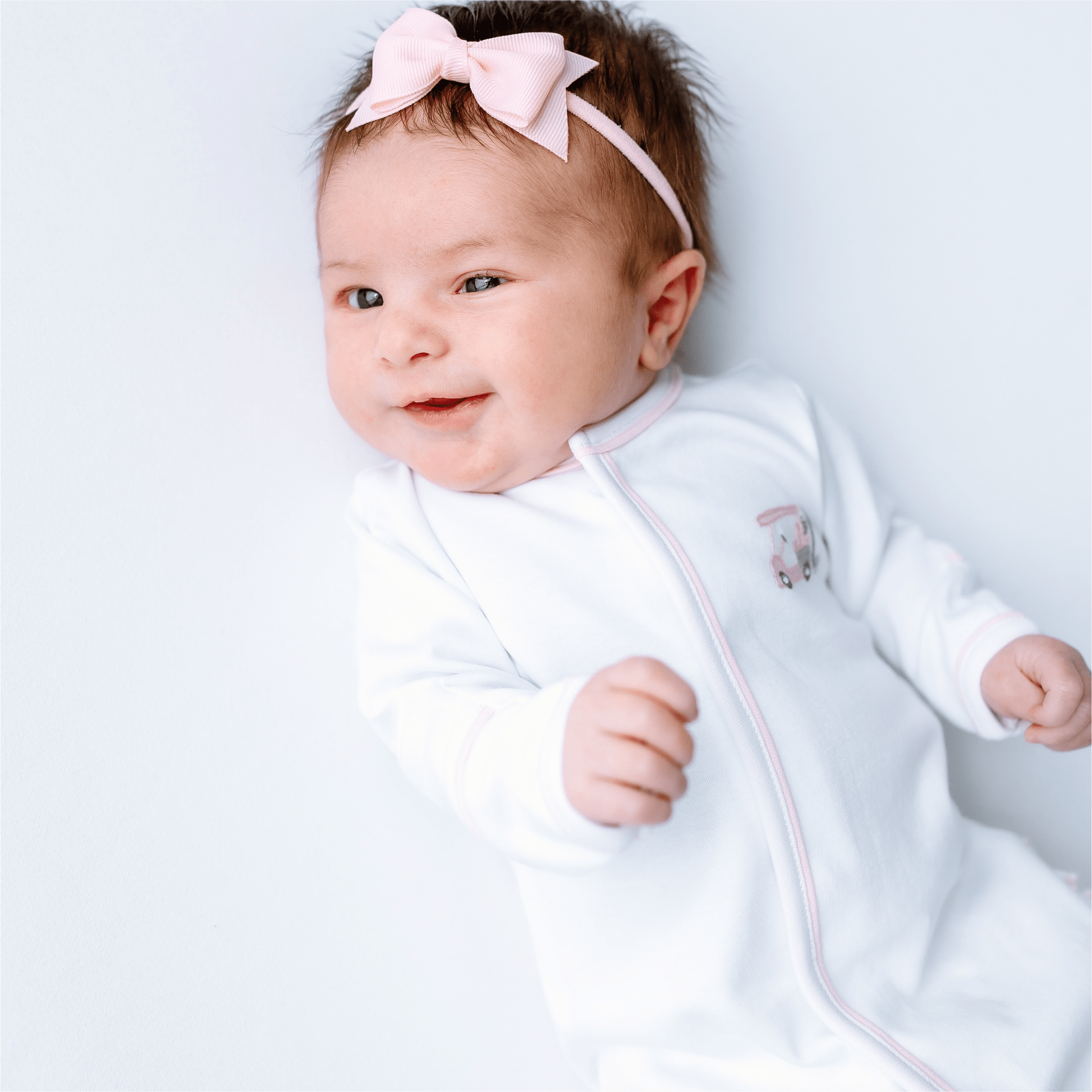 Little Golfer Ruffle Footie - Pink - Magnolia BabyFootie