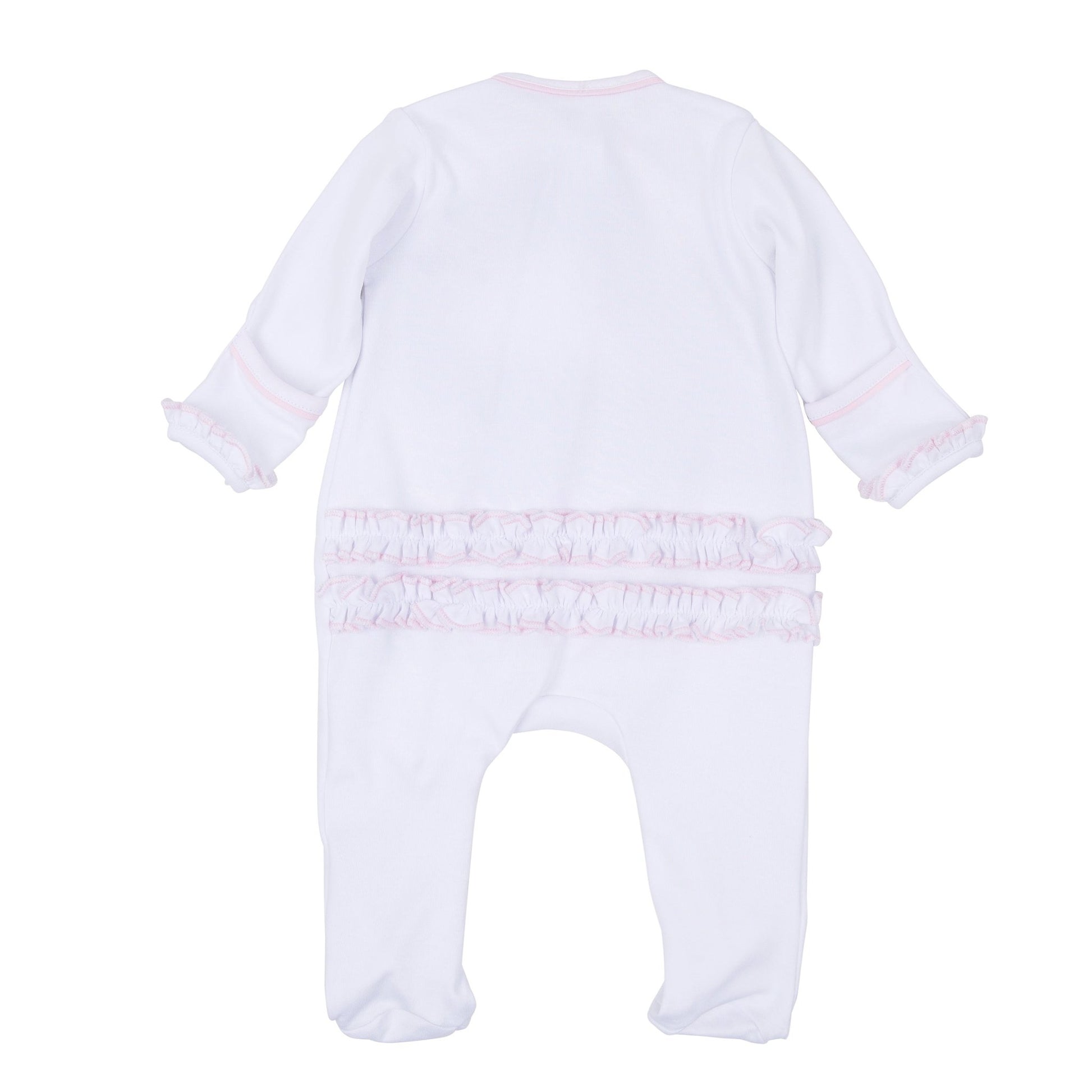 Little Golfer Ruffle Zip Footie - Pink - Magnolia BabyFootie