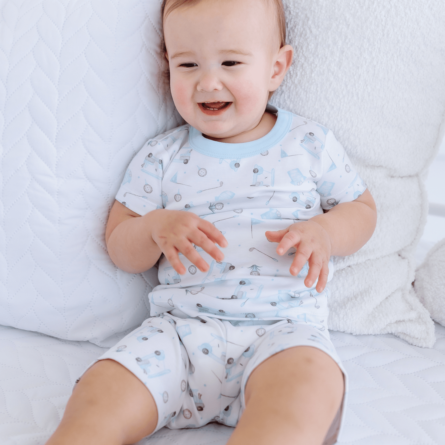 Little Golfer Short Pajamas - Light Blue - Magnolia BabyShort Pajamas