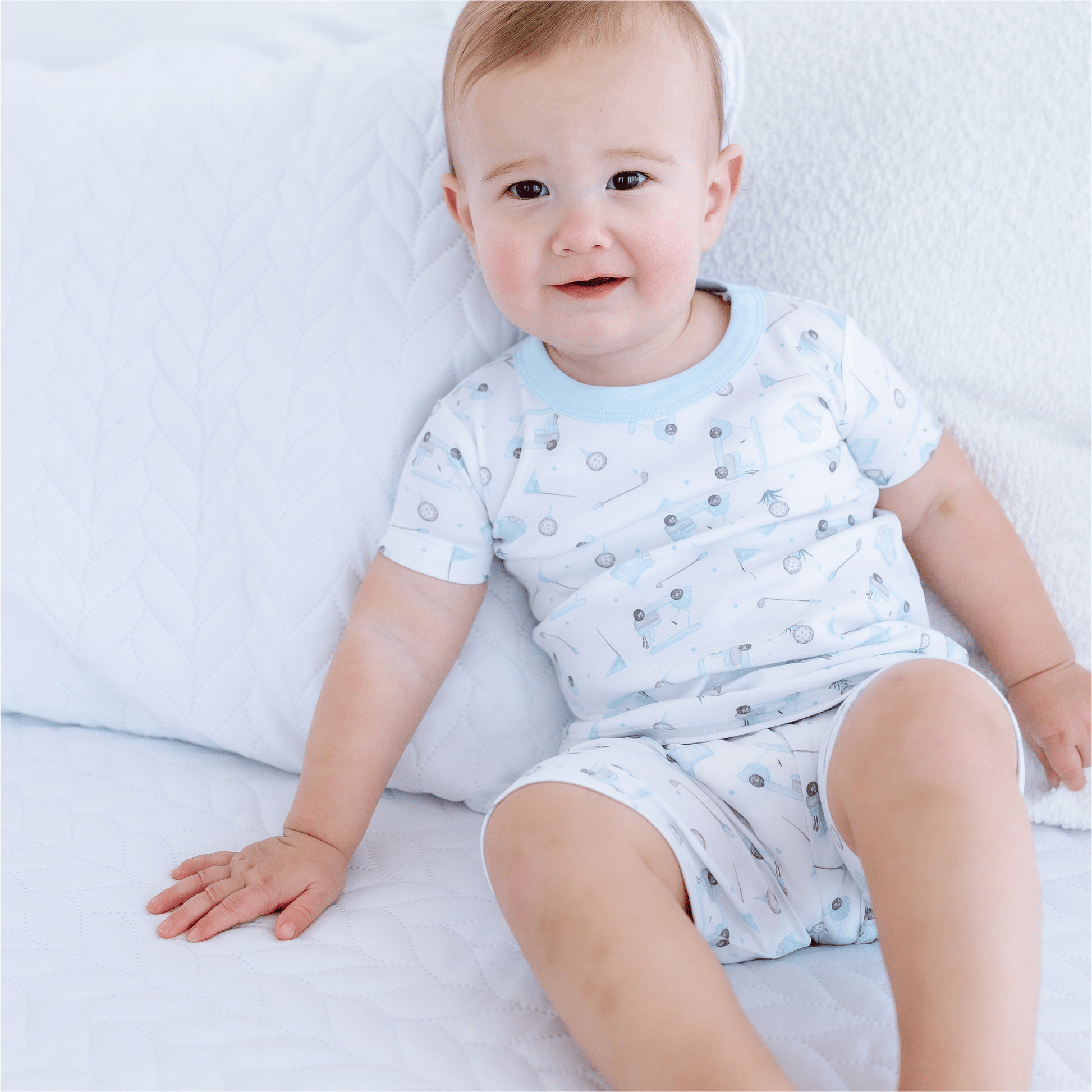 Little Golfer Short Pajamas - Light Blue - Magnolia BabyShort Pajamas