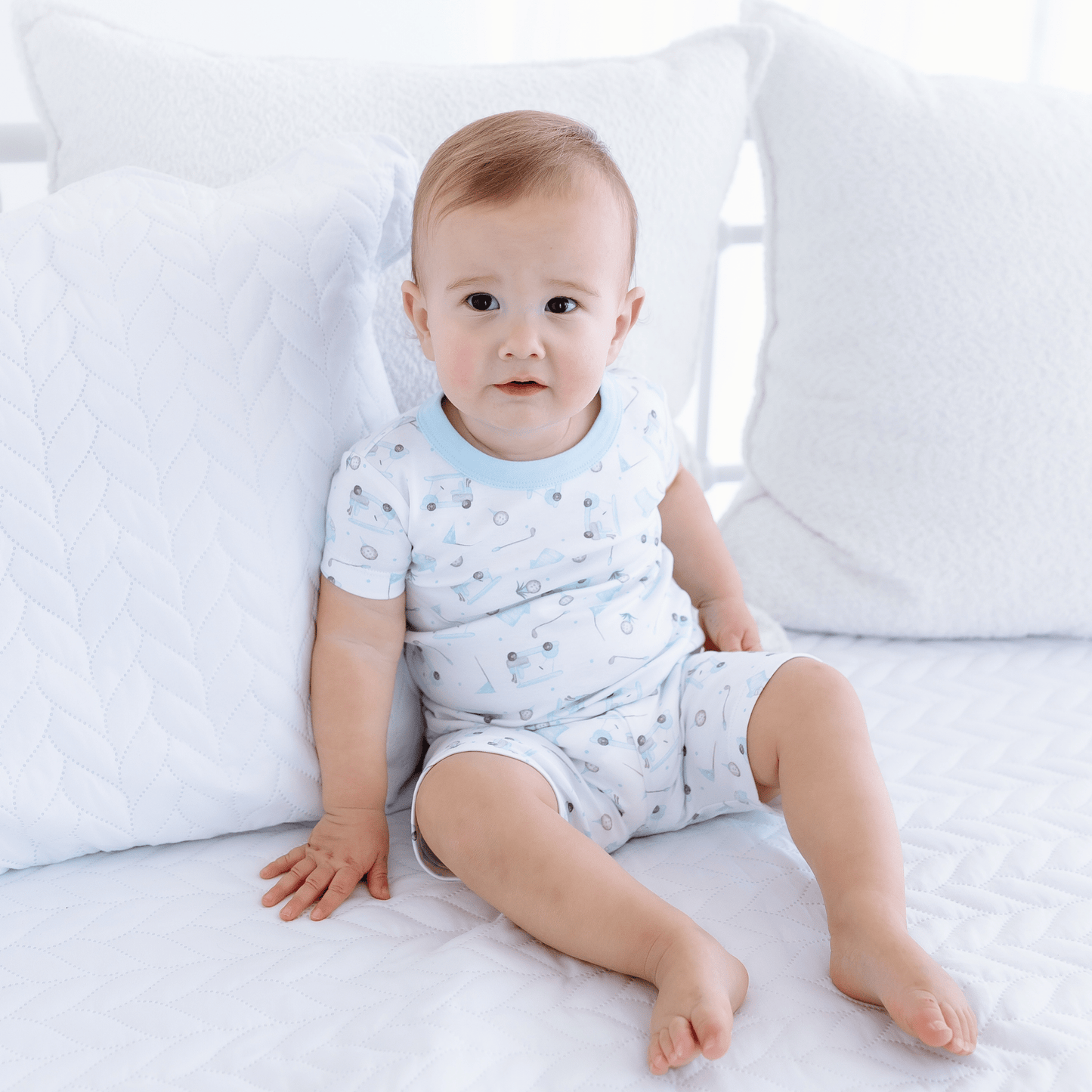 Little Golfer Short Pajamas - Light Blue - Magnolia BabyShort Pajamas