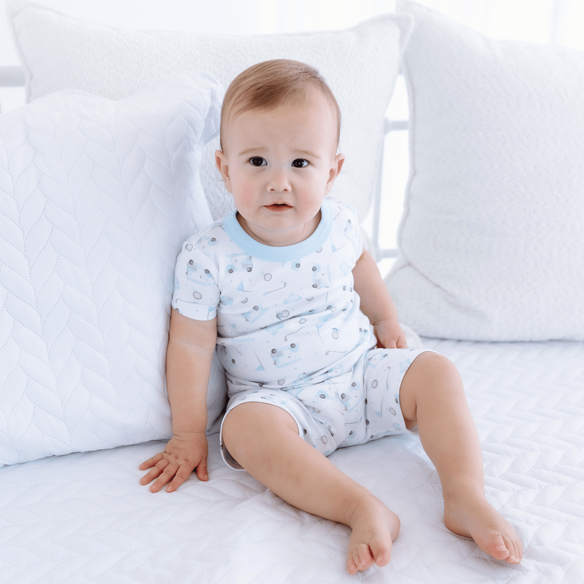 Little Golfer Short Pajamas - Light Blue - Magnolia BabyShort Pajamas
